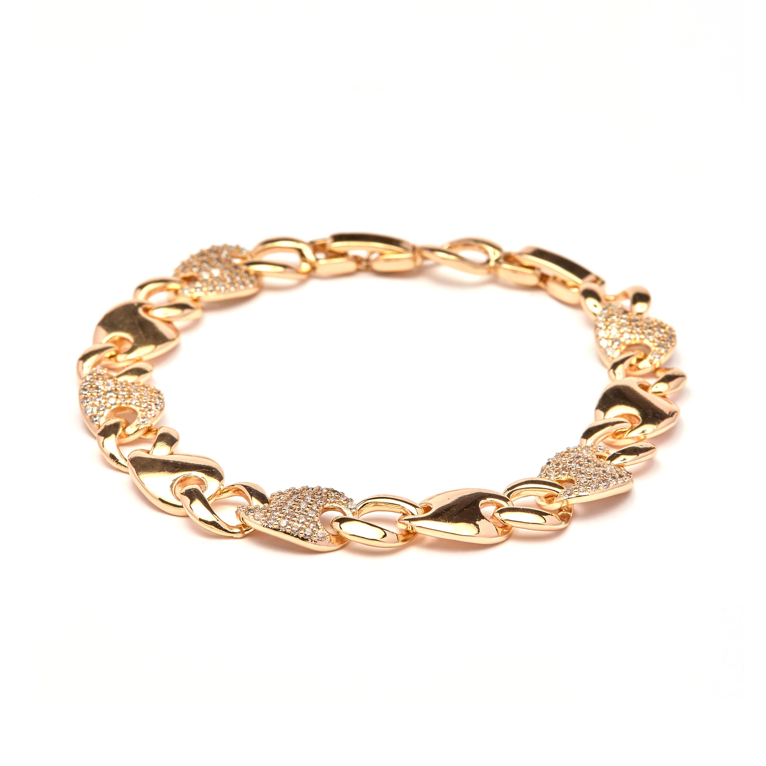 Glänzendes Zirkonia-Armband mit 18k Gelbgold-Finish - Losra