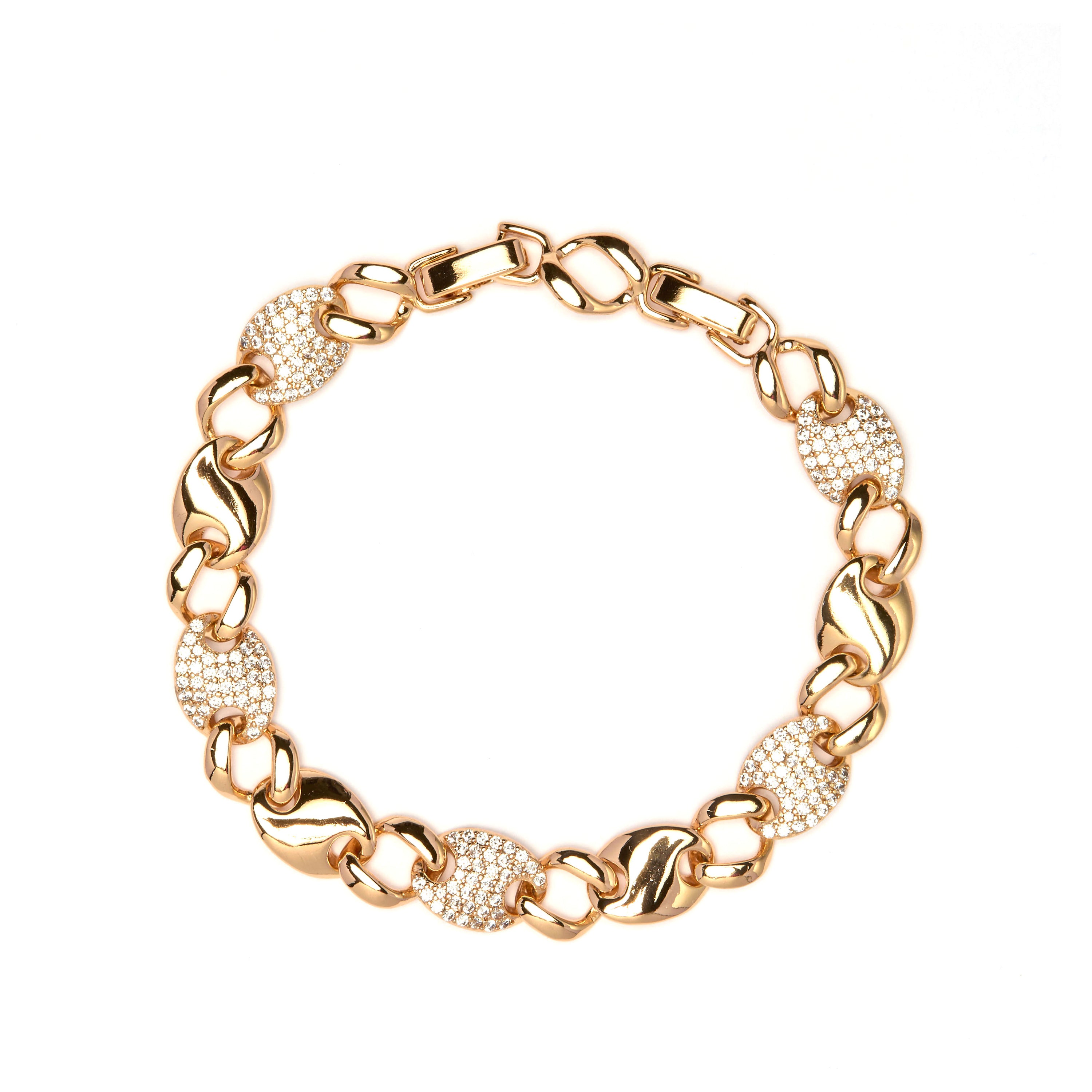 Glänzendes Zirkonia-Armband mit 18k Gelbgold-Finish - Losra