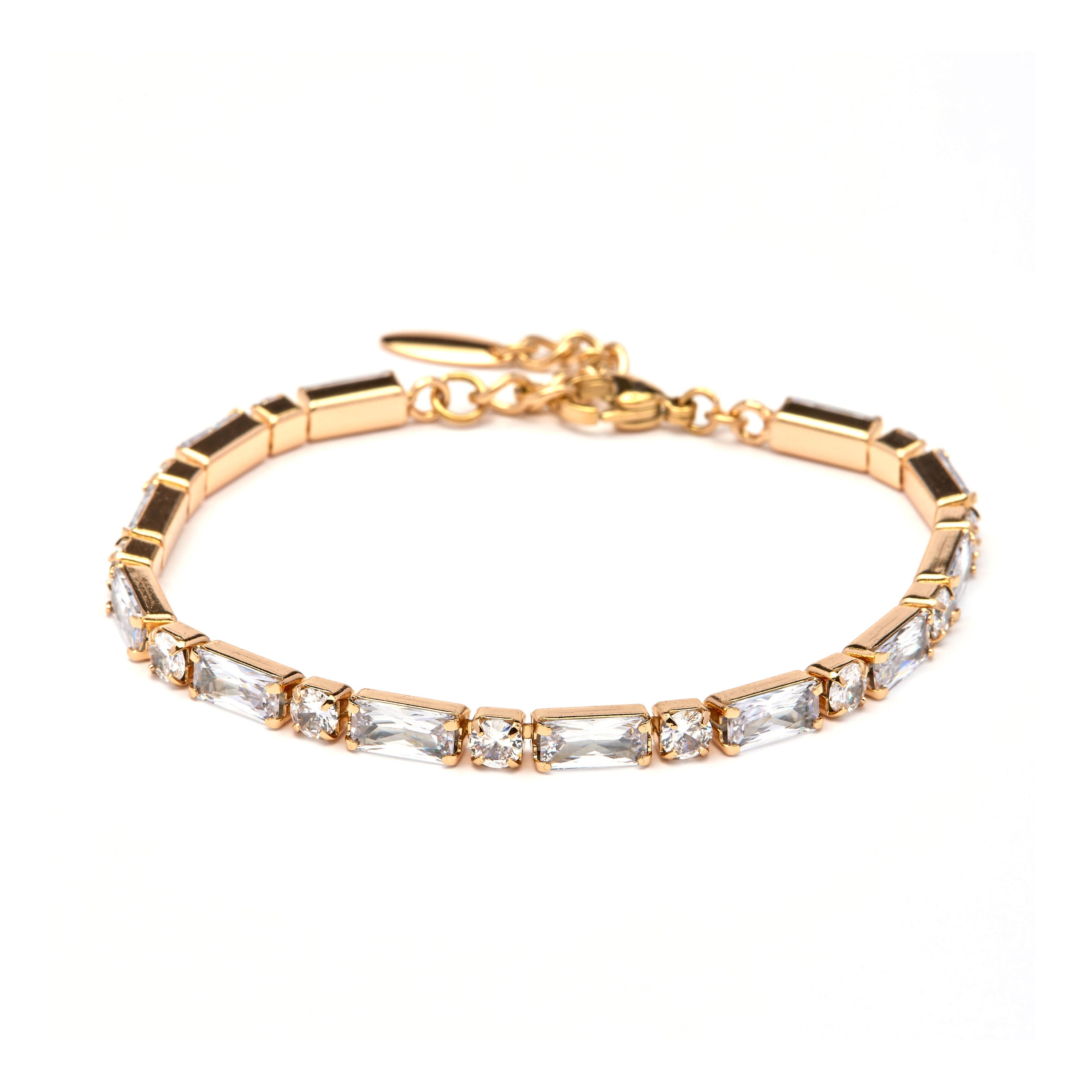 Pulsera de Circonita Brillante acabado en oro amarillo de 18k - Zihi