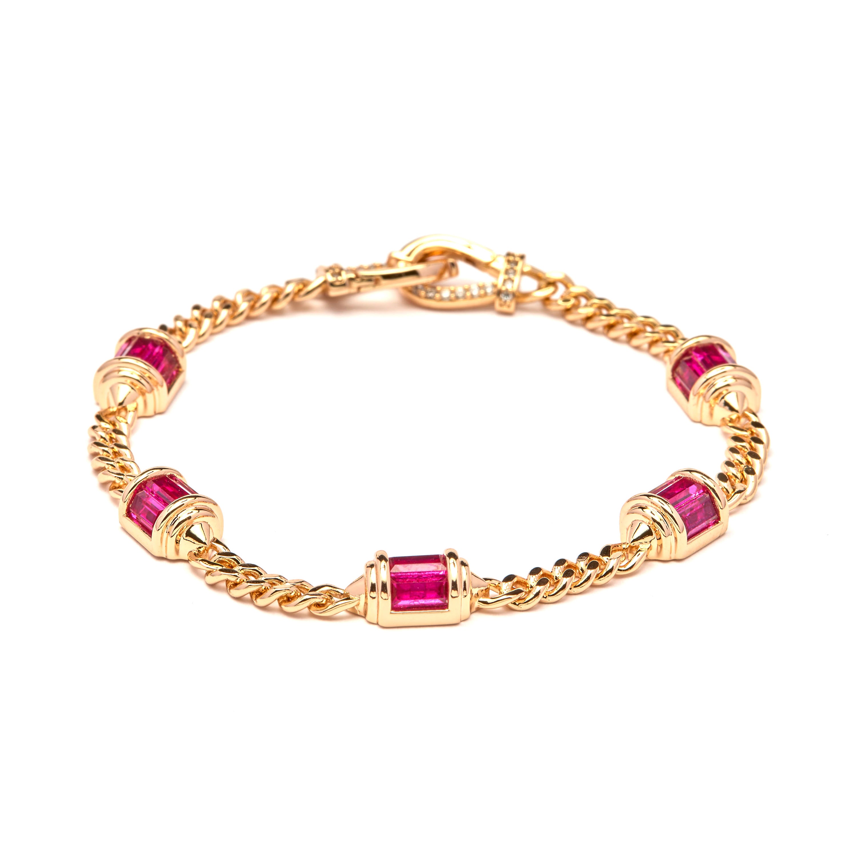 Bracelet en zircon rubis finition or jaune 18 carats - Kansha