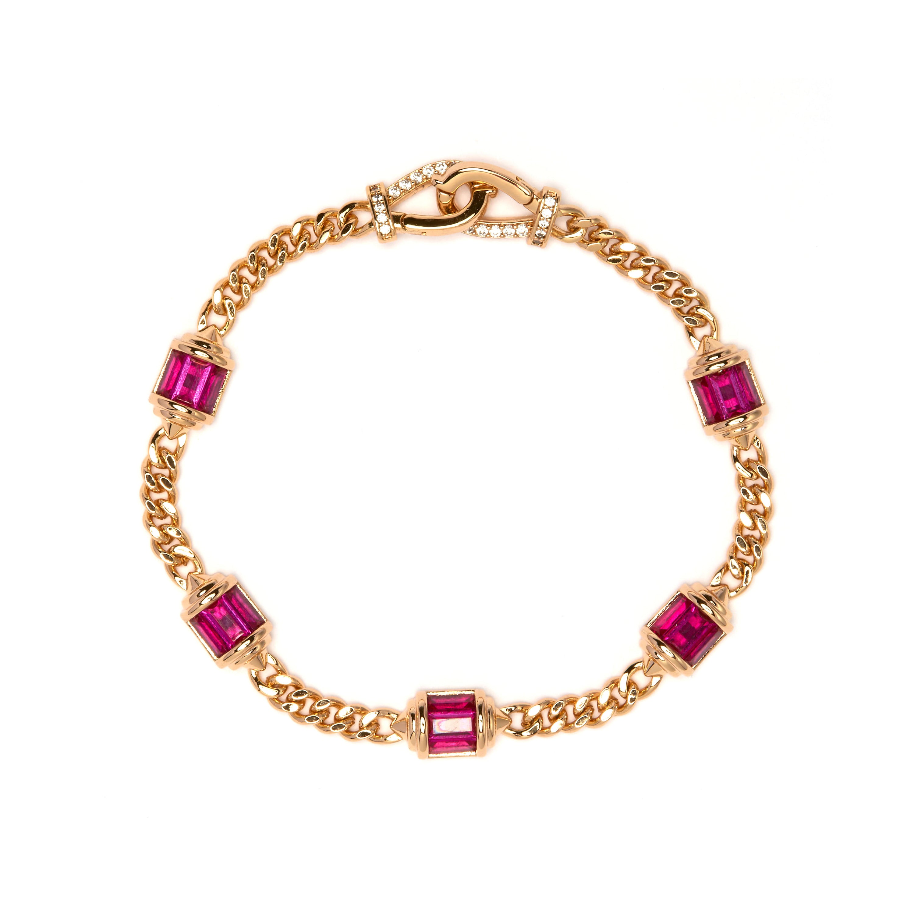 Bracelet en zircon rubis finition or jaune 18 carats - Kansha