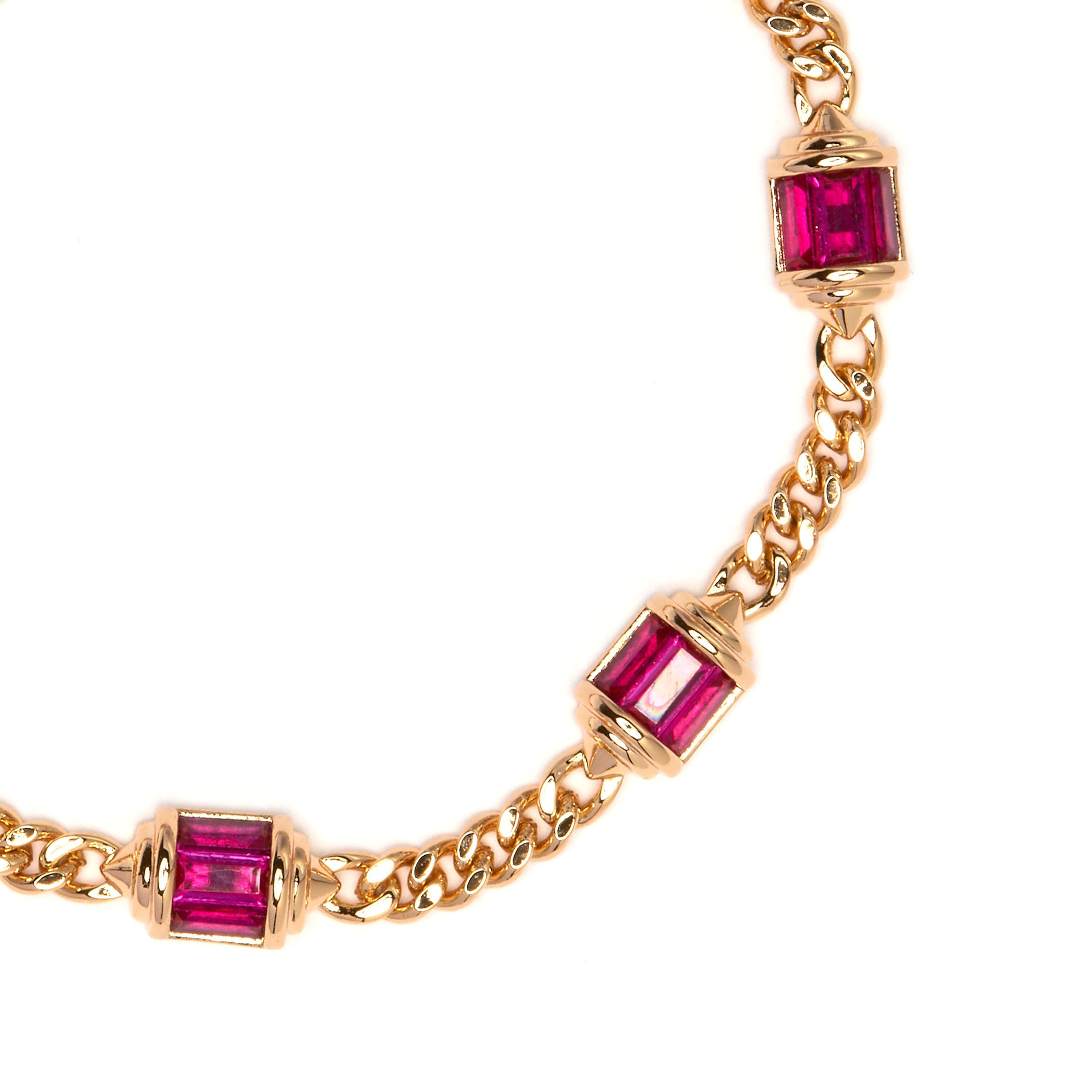 Bracelet en zircon rubis finition or jaune 18 carats - Kansha