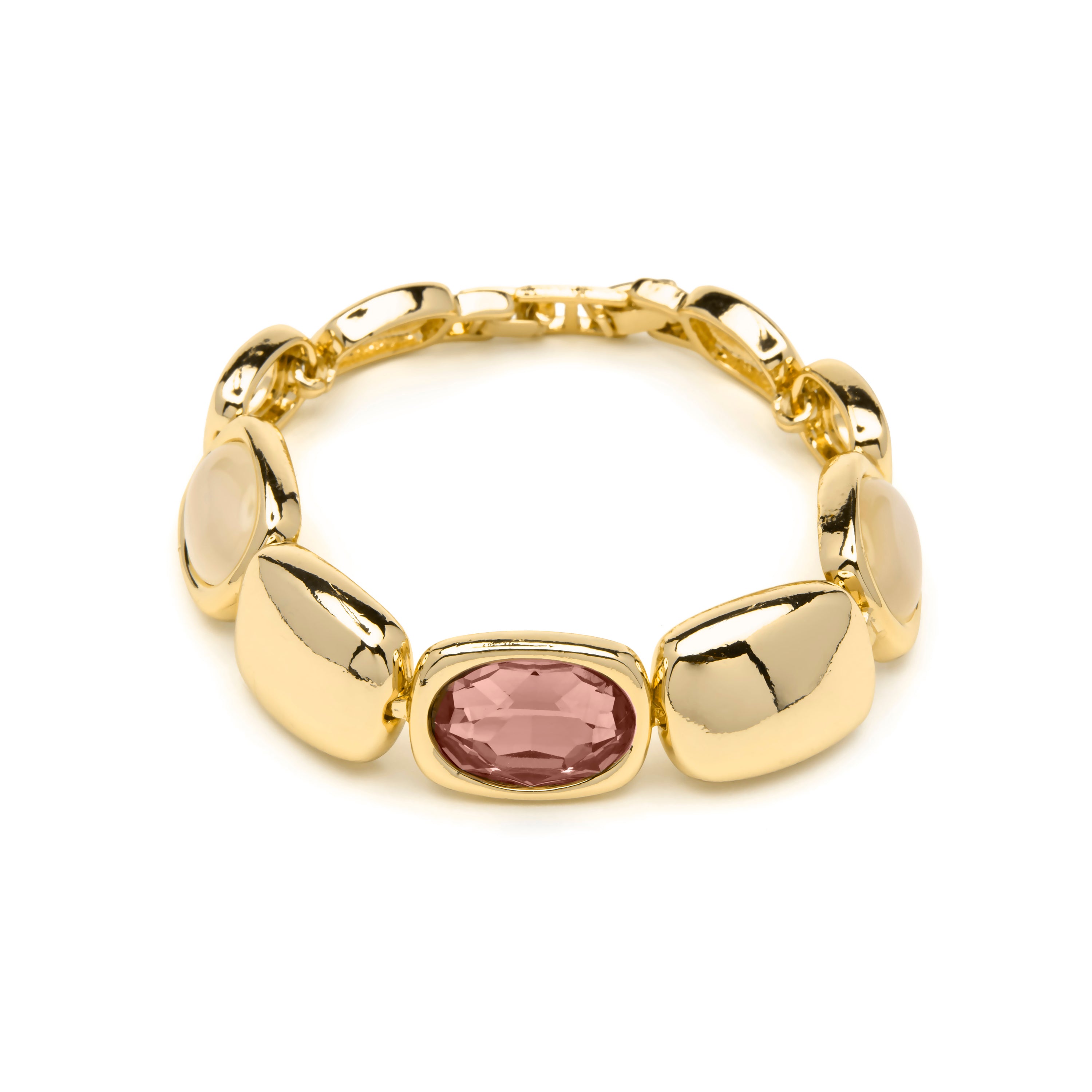 Armband mit braunem Zirkonia, 18k Gelbgold-Finish - Ashan