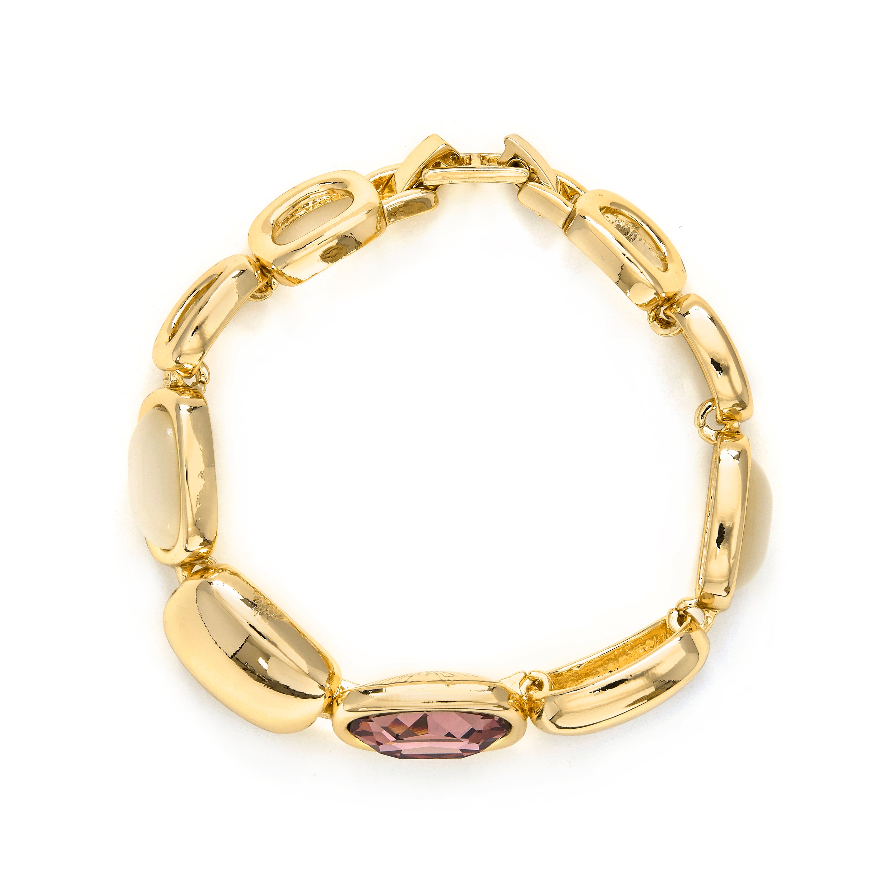 Armband mit braunem Zirkonia, 18k Gelbgold-Finish - Ashan
