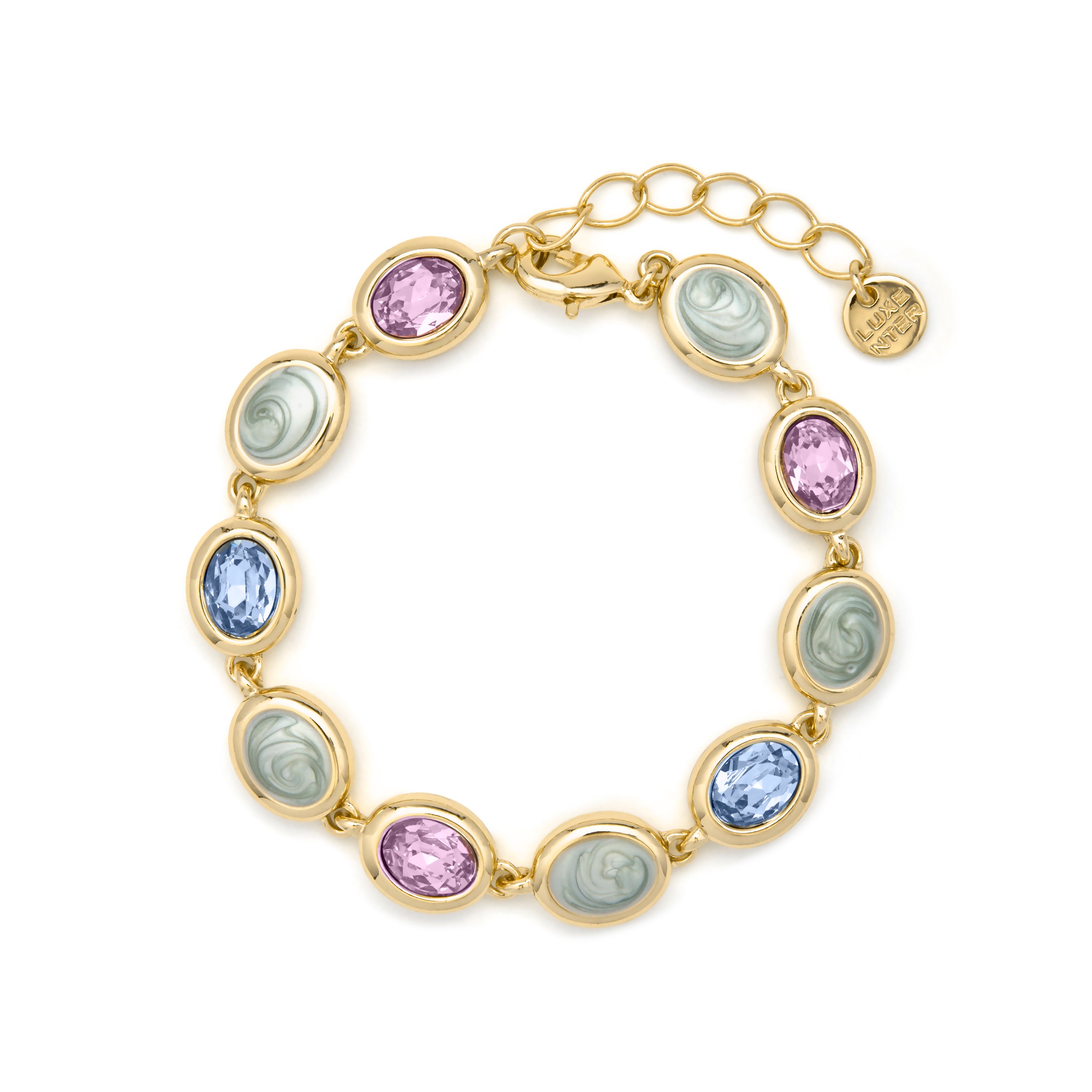 Multicolor Hydrothermal Quartz Bracelet finished in 18k Yellow Gold - Asbi