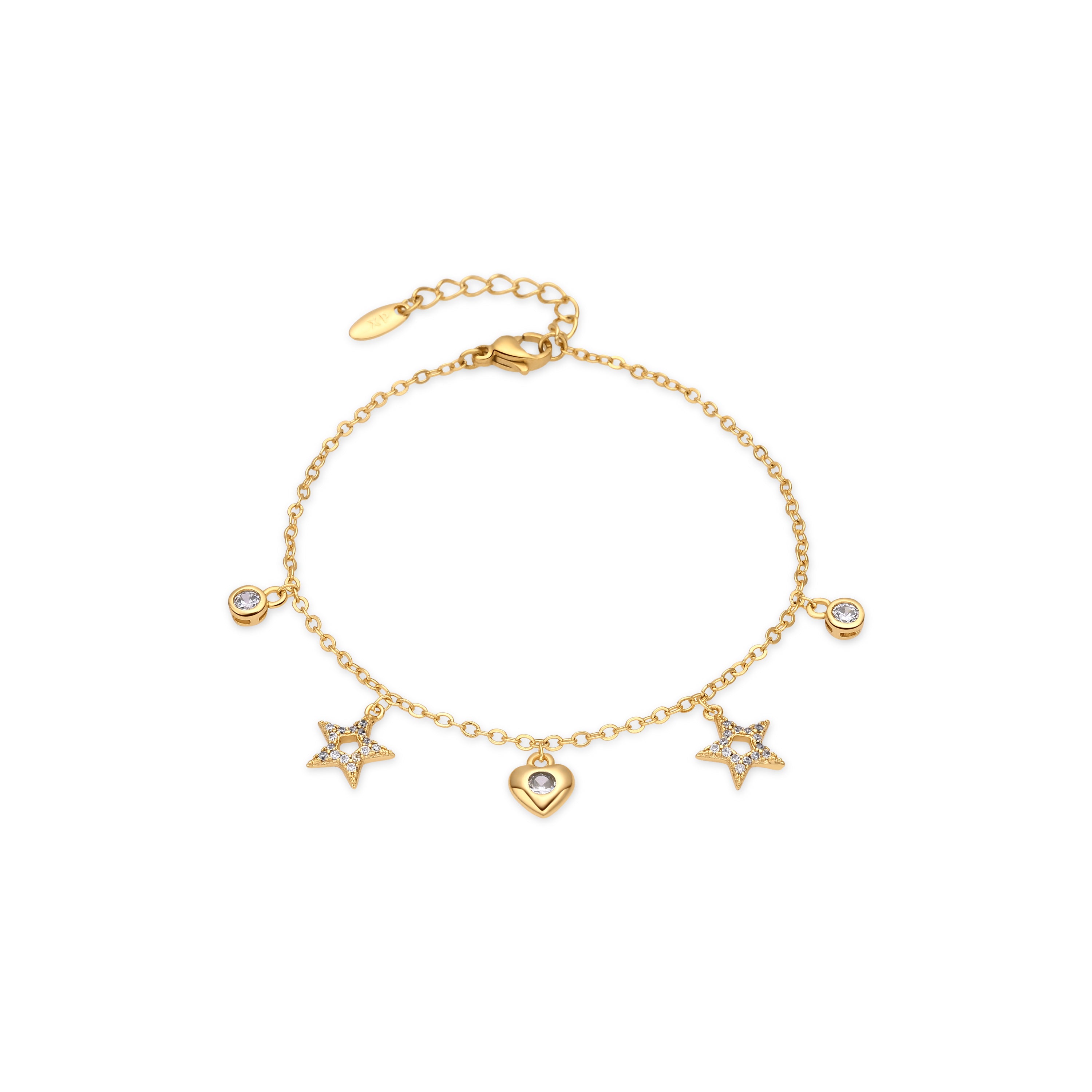 Bracelet en zircon brillant finition en or jaune 18k - Aisva