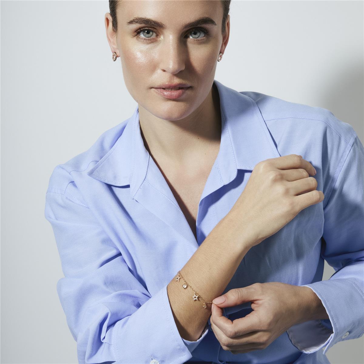 Pulsera de Circonita Brillante acabado en oro amarillo de 18k - Aisva