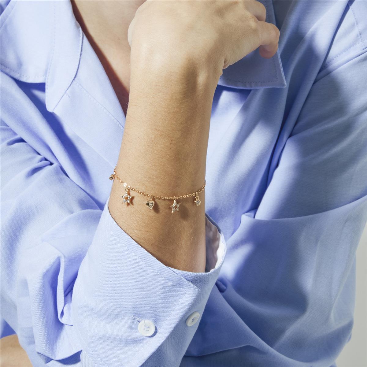 Pulsera de Circonita Brillante acabado en oro amarillo de 18k - Aisva