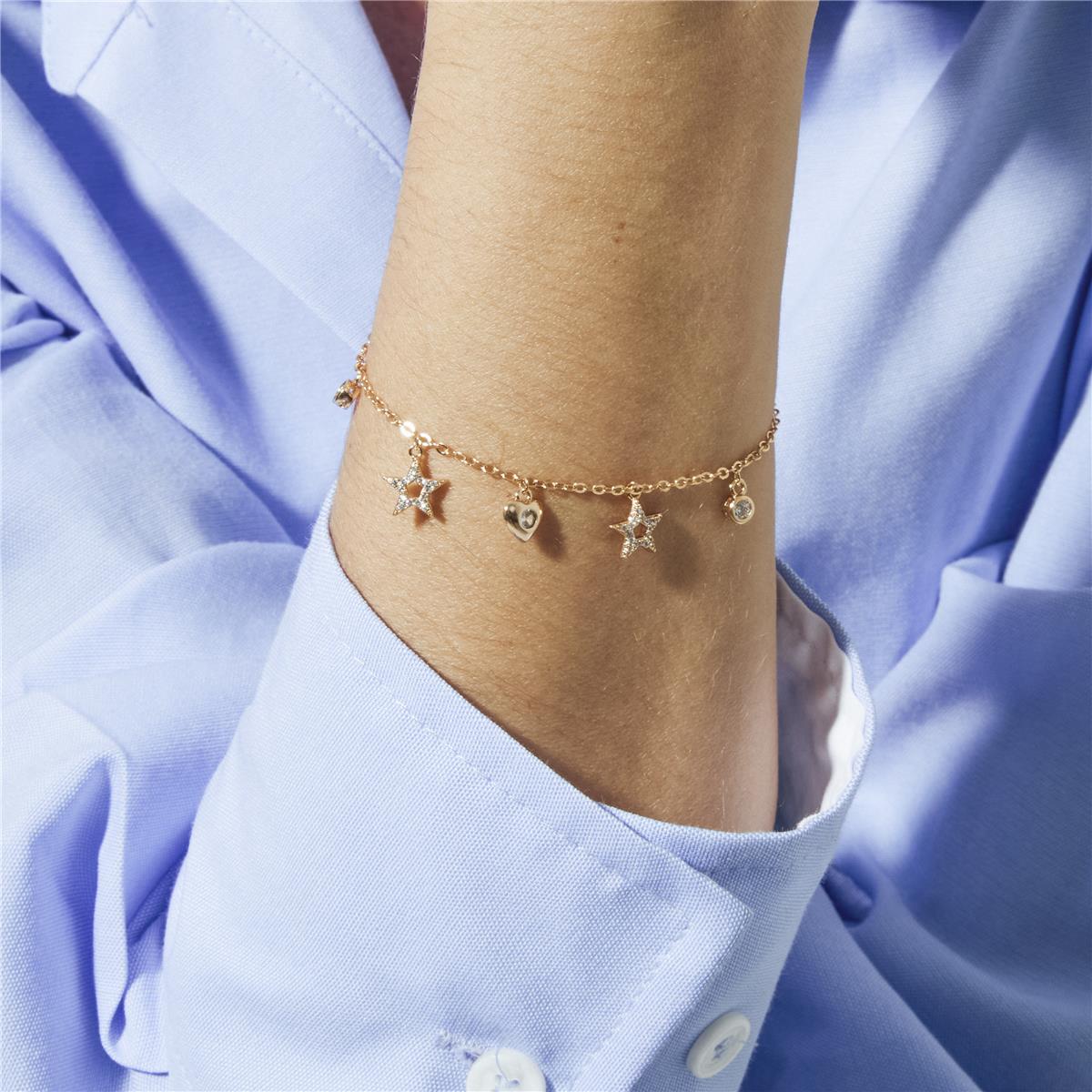 Pulsera de Circonita Brillante acabado en oro amarillo de 18k - Aisva