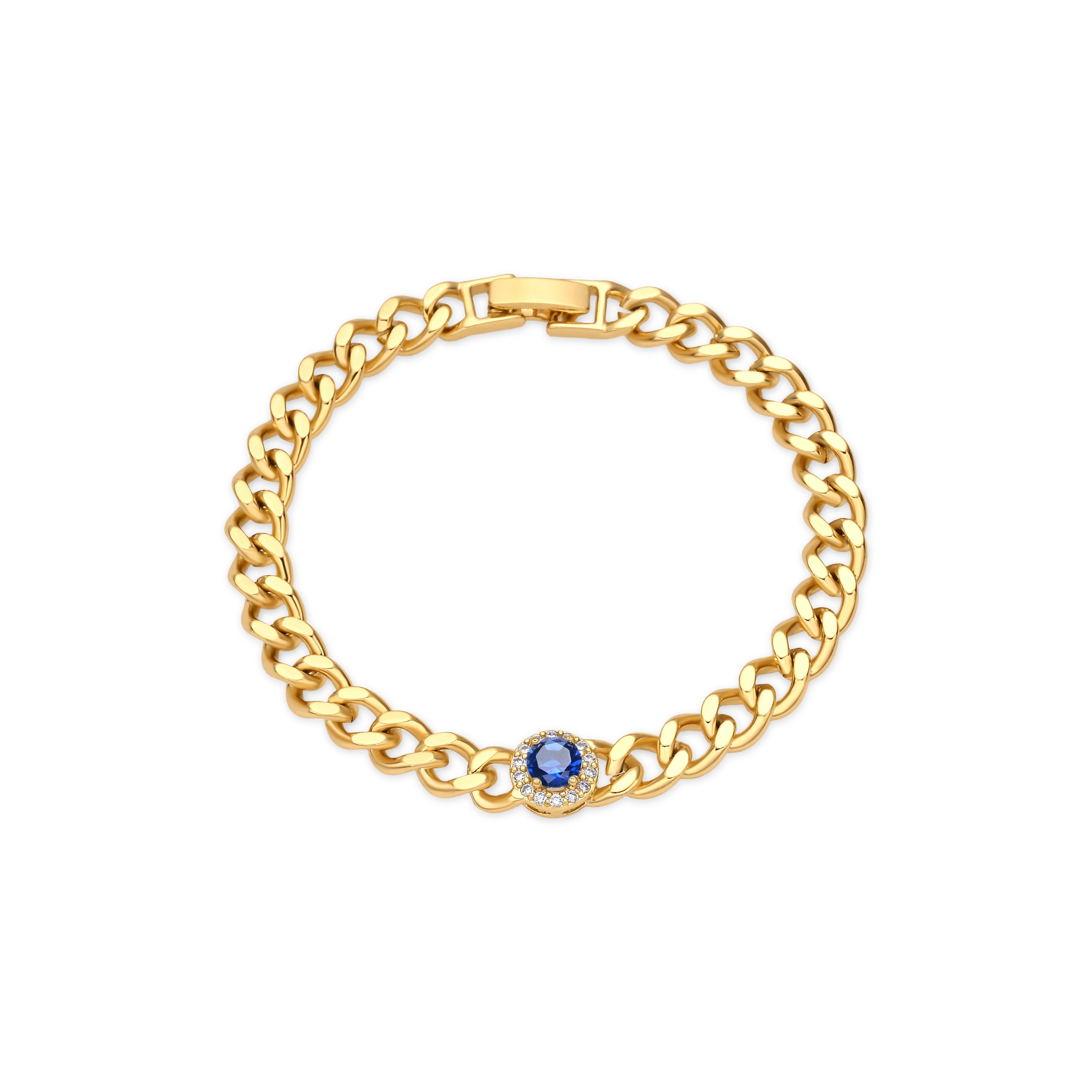 Bracelet en zirconium saphir finition en or jaune 18k - Mimiya