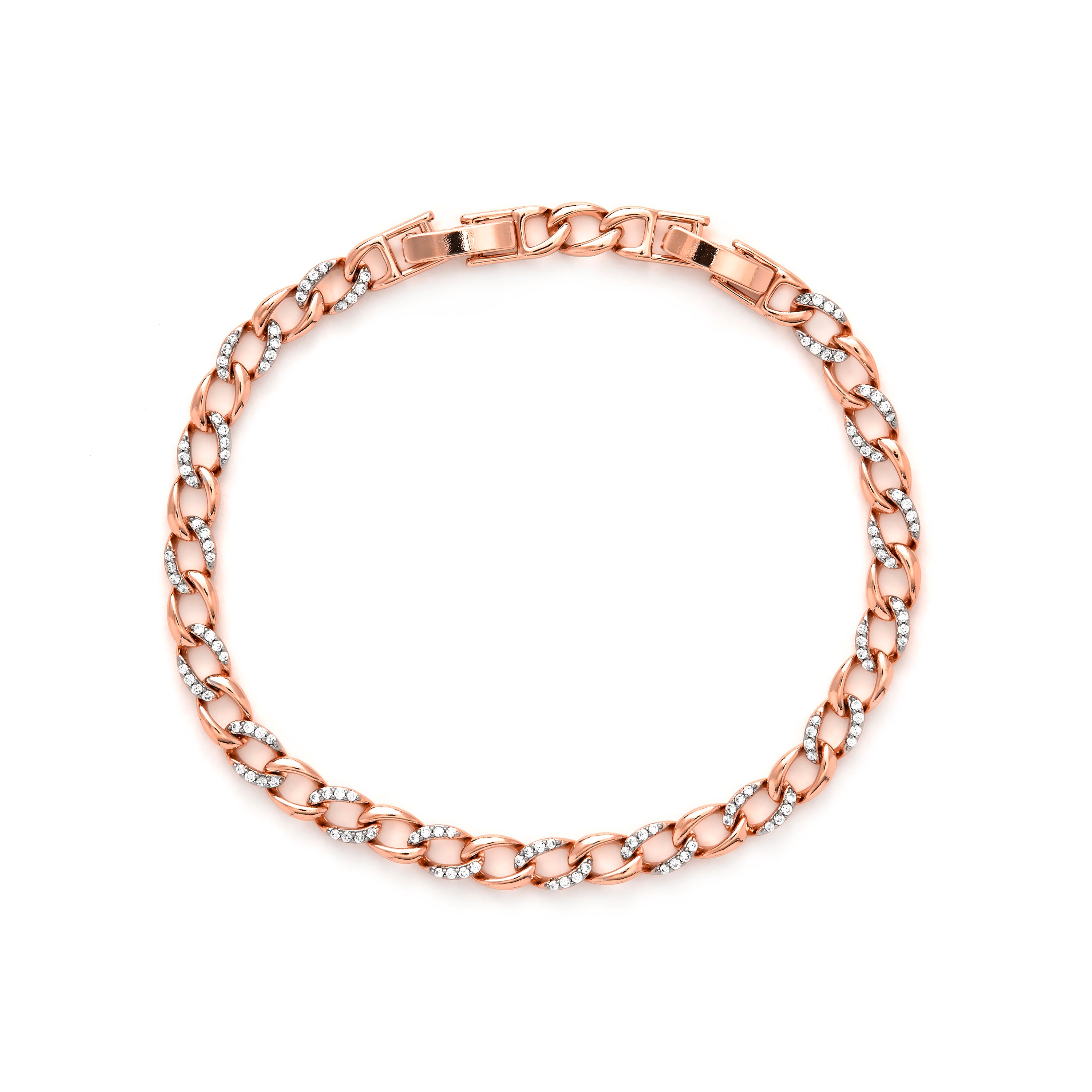 Pulseira de Zircónia Brilhante com acabamento em ouro amarelo de 18k - Lorla
