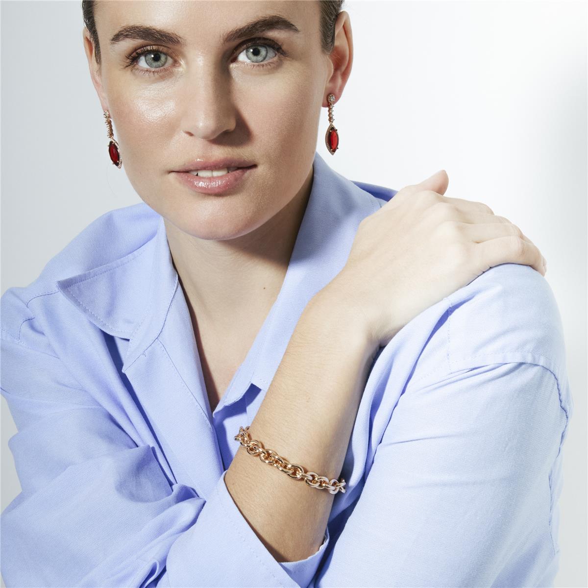 Pulseira de Zircónia Brilhante com acabamento em ouro amarelo de 18k - Lorla