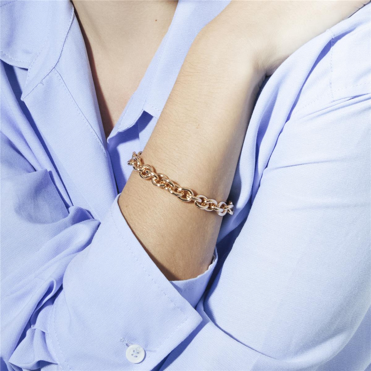 Pulseira de Zircónia Brilhante com acabamento em ouro amarelo de 18k - Lorla