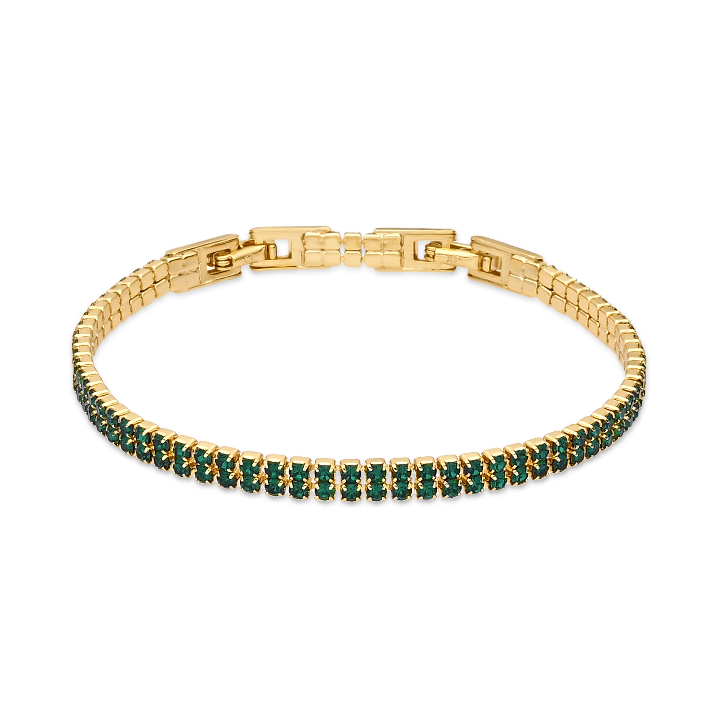 Pulsera de Circonita Esmeralda acabado en oro amarillo de 18k - Phiaer