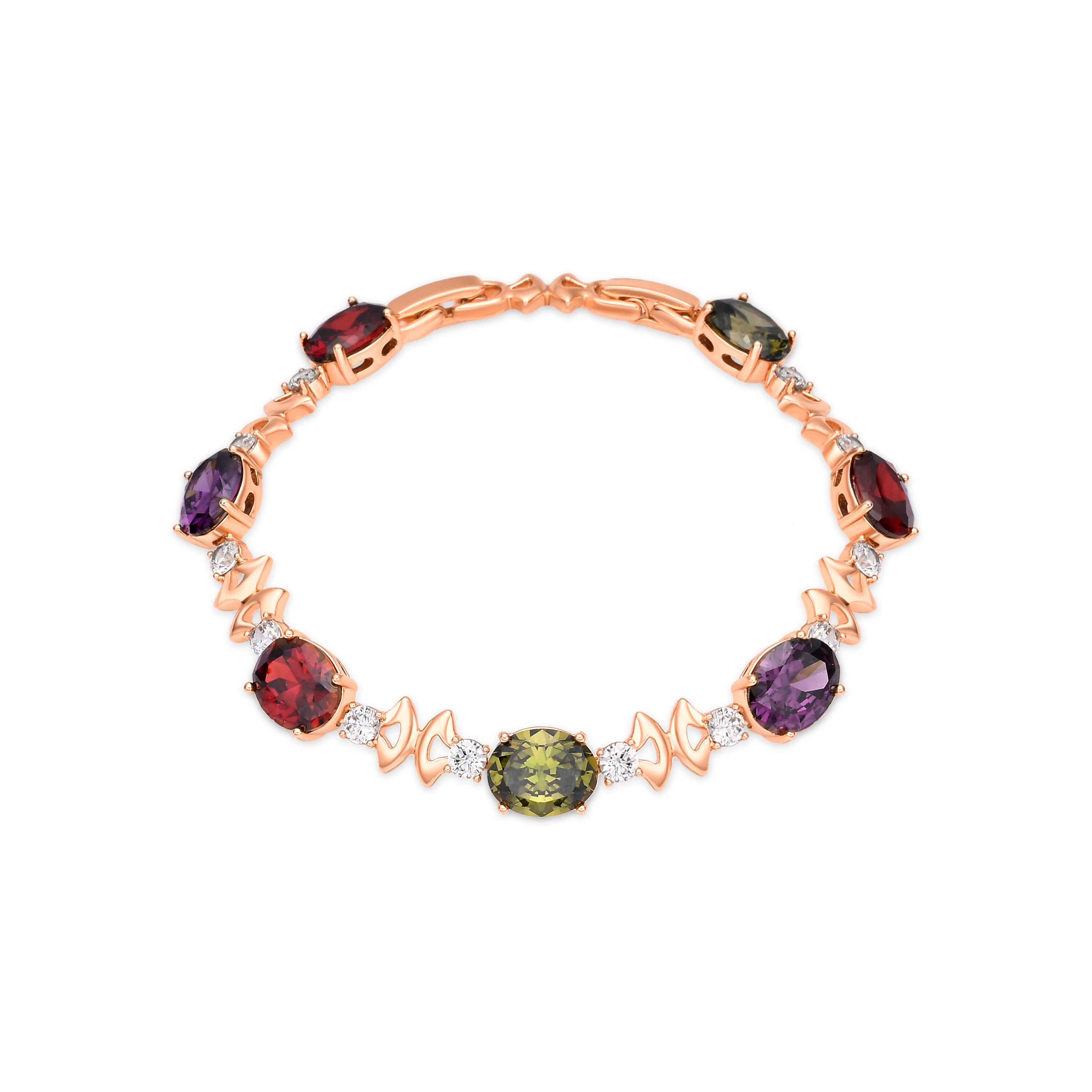 Pulsera de Circonita Multicolor acabado en oro amarillo de 18k - Memel