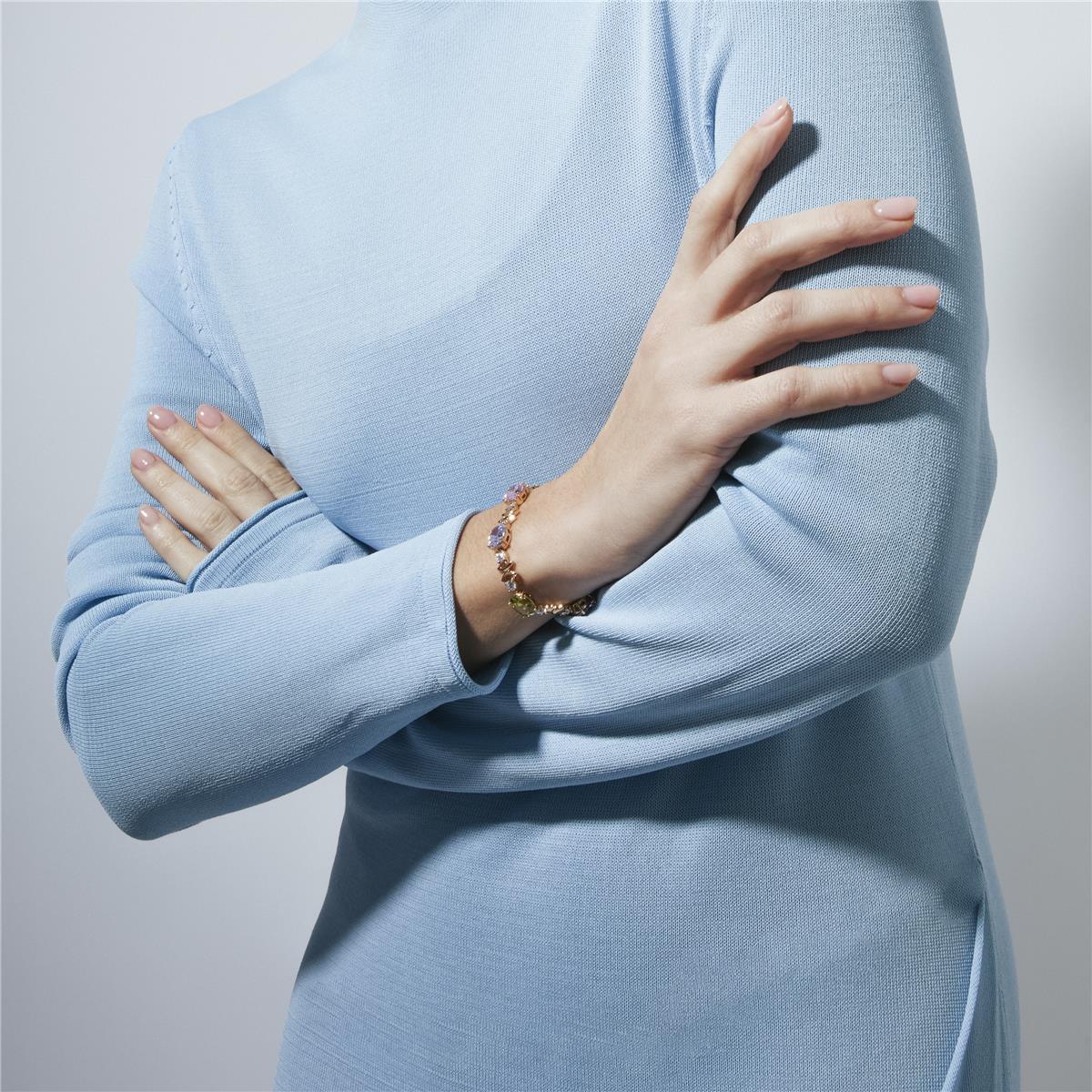 Mehrfarbiges Zirkonia-Armband mit 18k Gelbgold-Finish - Memel