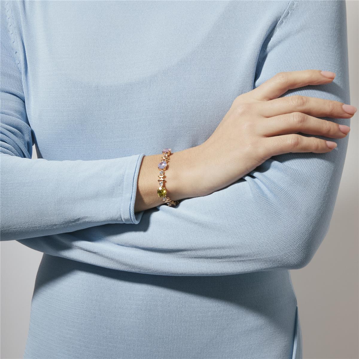 Pulsera de Circonita Multicolor acabado en oro amarillo de 18k - Memel