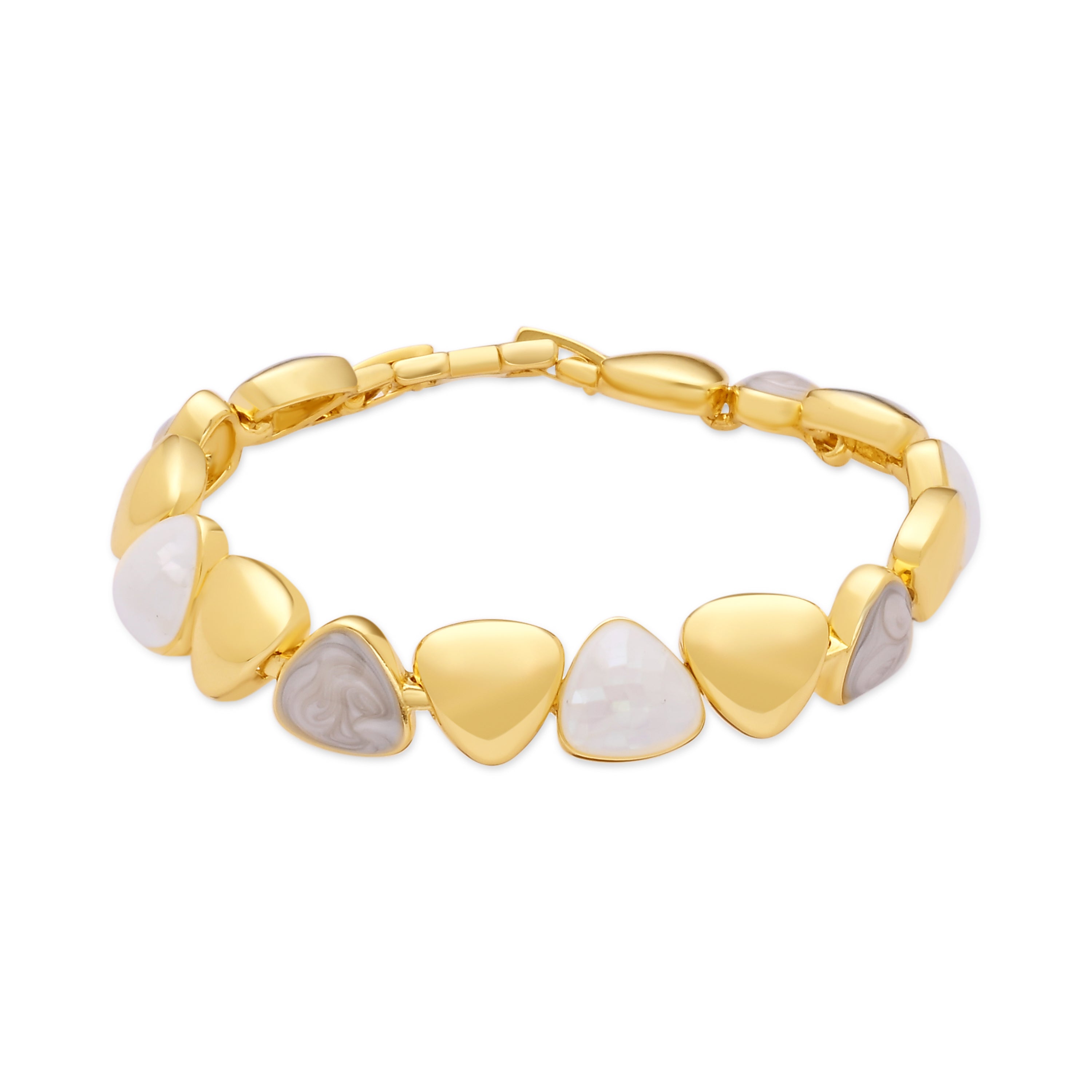 Armband aus weißem Perlmutt mit 18k Gelbgold-Finish - Riub