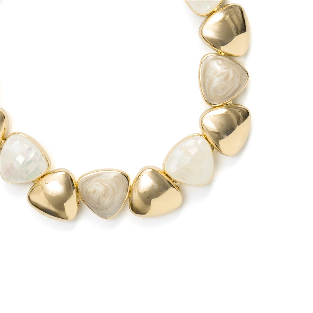 Armband aus weißem Perlmutt mit 18k Gelbgold-Finish - Riub