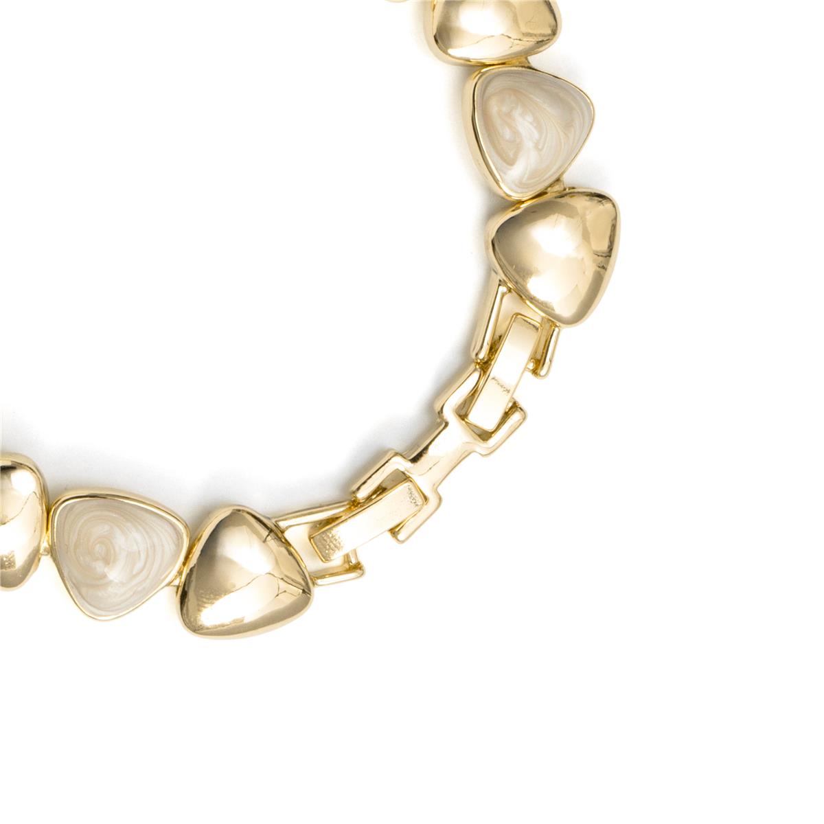 Armband aus weißem Perlmutt mit 18k Gelbgold-Finish - Riub