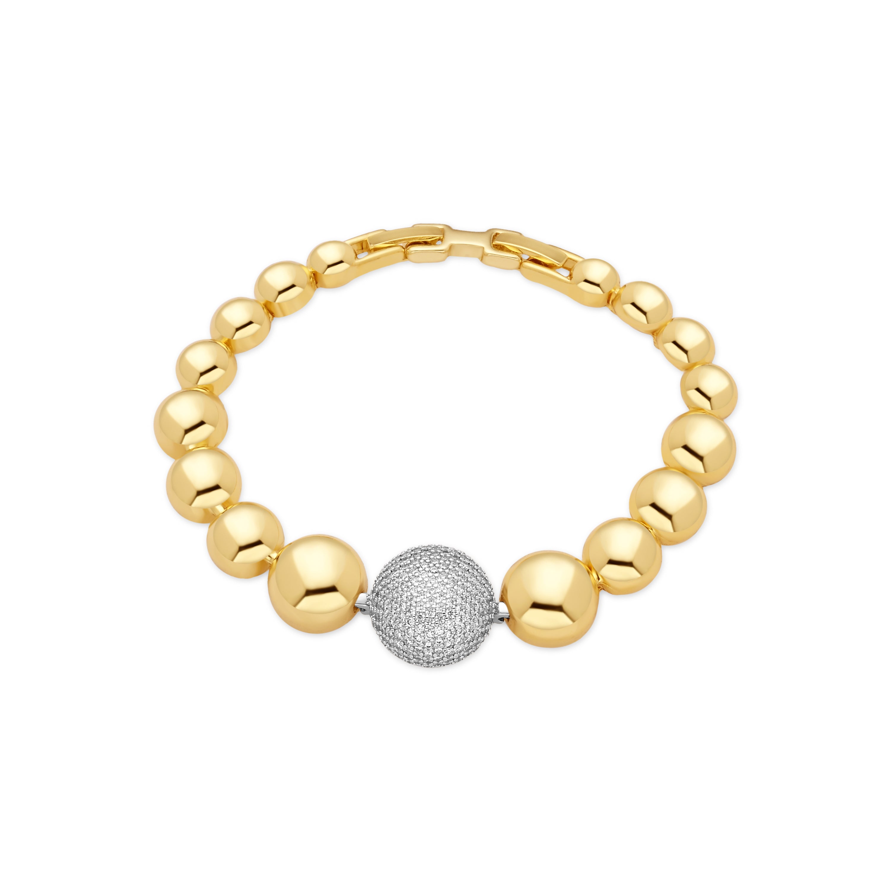 Bracciale con zircone brillante finitura in oro giallo 18k - Avihe