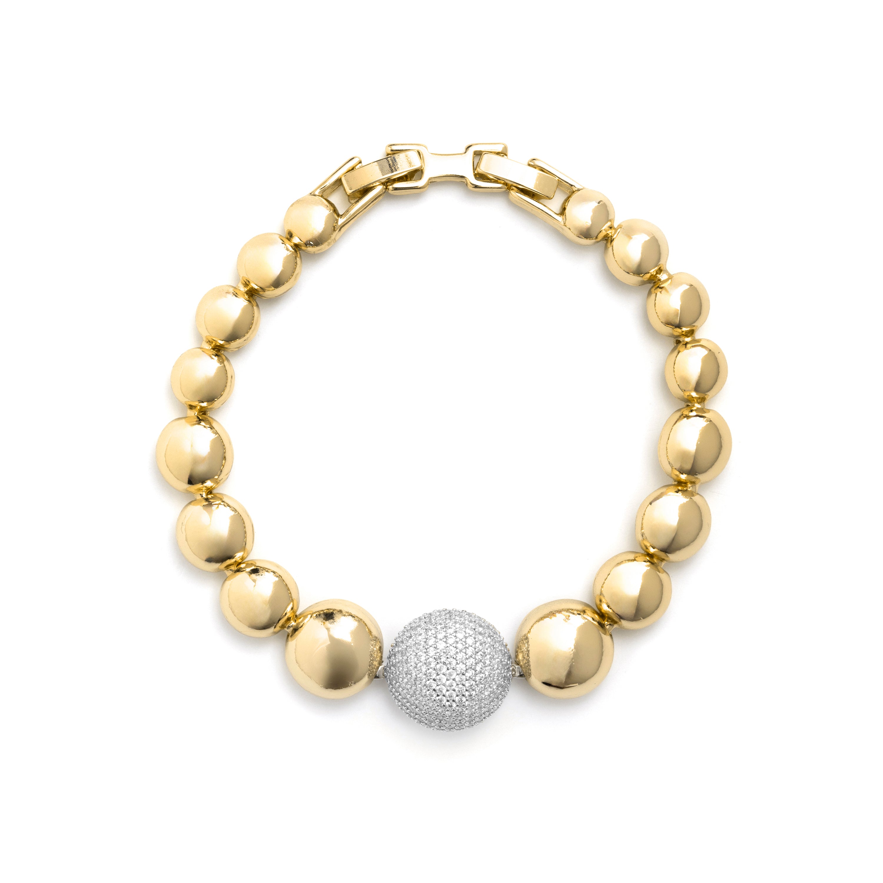 Bracciale con zircone brillante finitura in oro giallo 18k - Avihe
