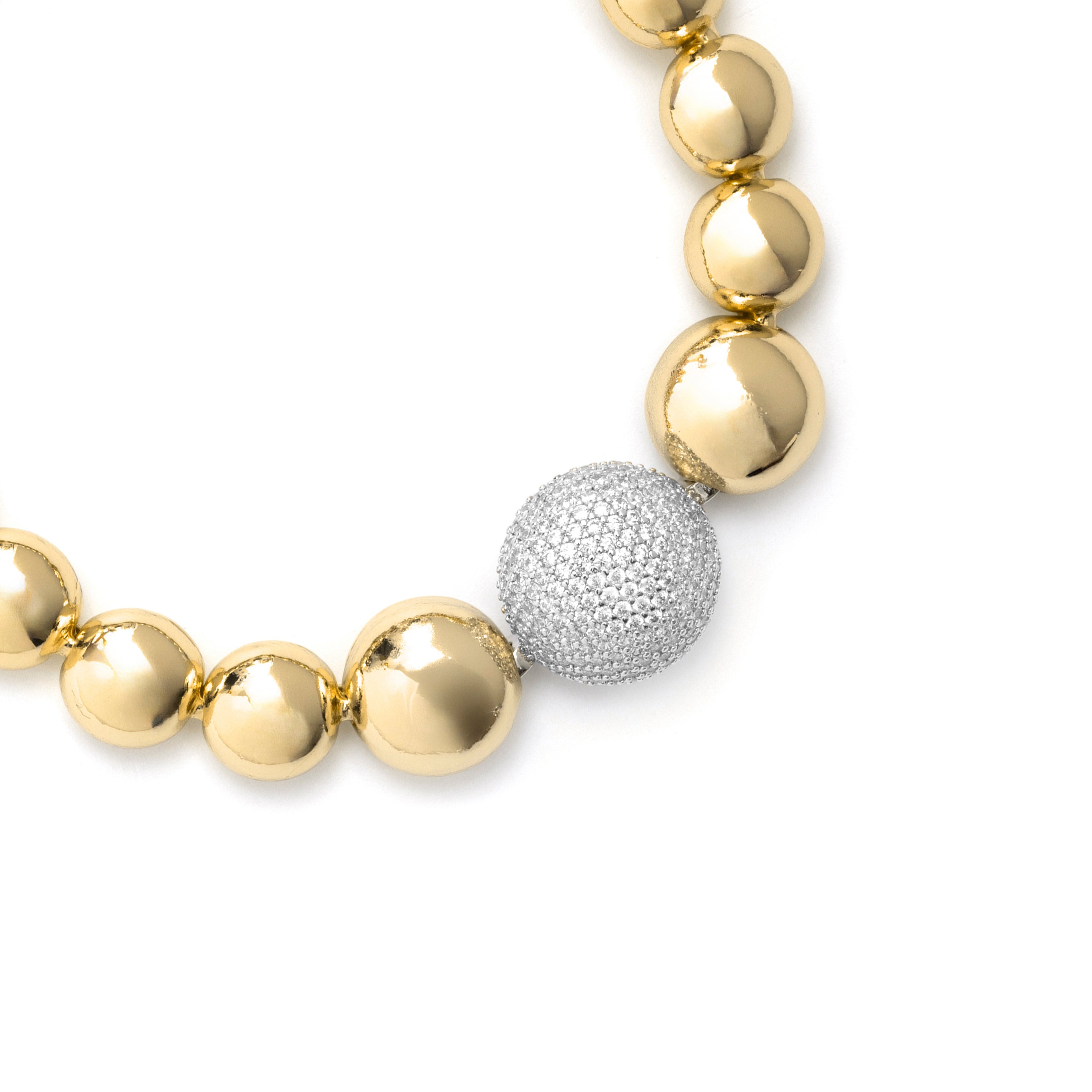 Bracciale con zircone brillante finitura in oro giallo 18k - Avihe