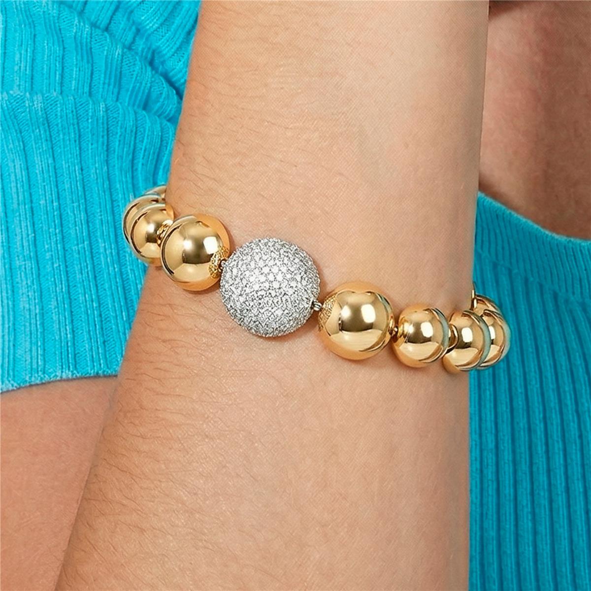 Bracciale con zircone brillante finitura in oro giallo 18k - Avihe
