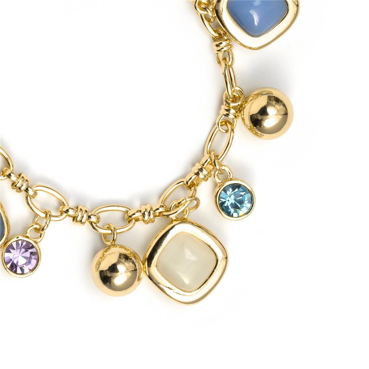 Bracciale con Occhio di Gatto Blu finitura in oro giallo 18k - Mankao