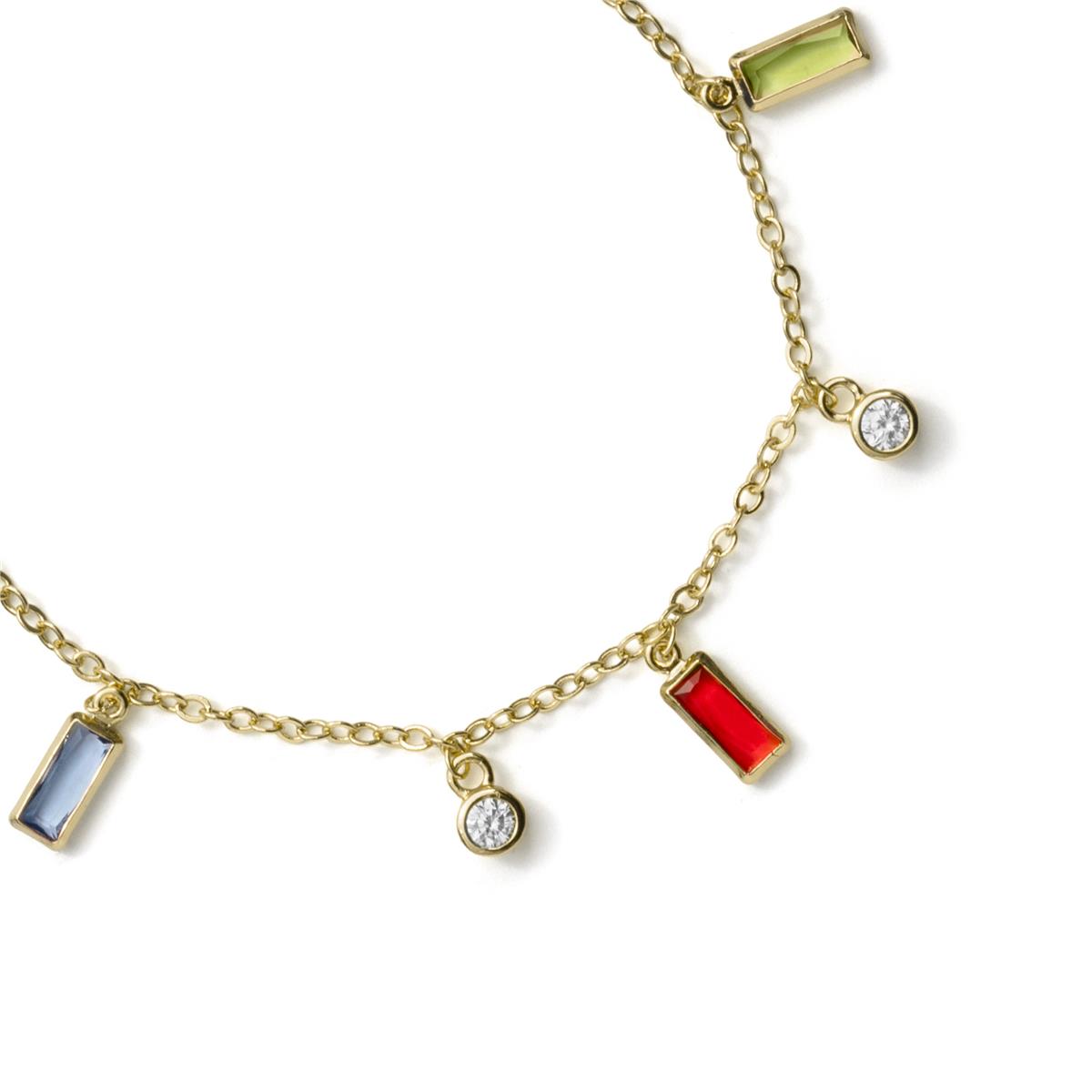 Multicolored Zircon Bracelet with 18k Yellow Gold Finish - Othly