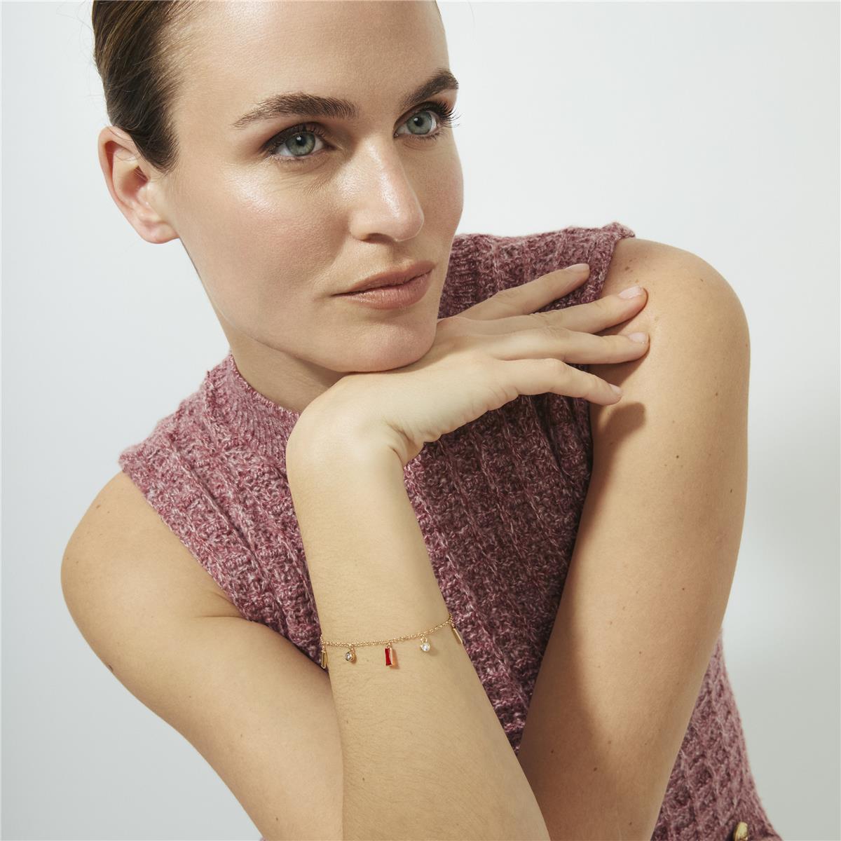 Multicolored Zircon Bracelet with 18k Yellow Gold Finish - Othly