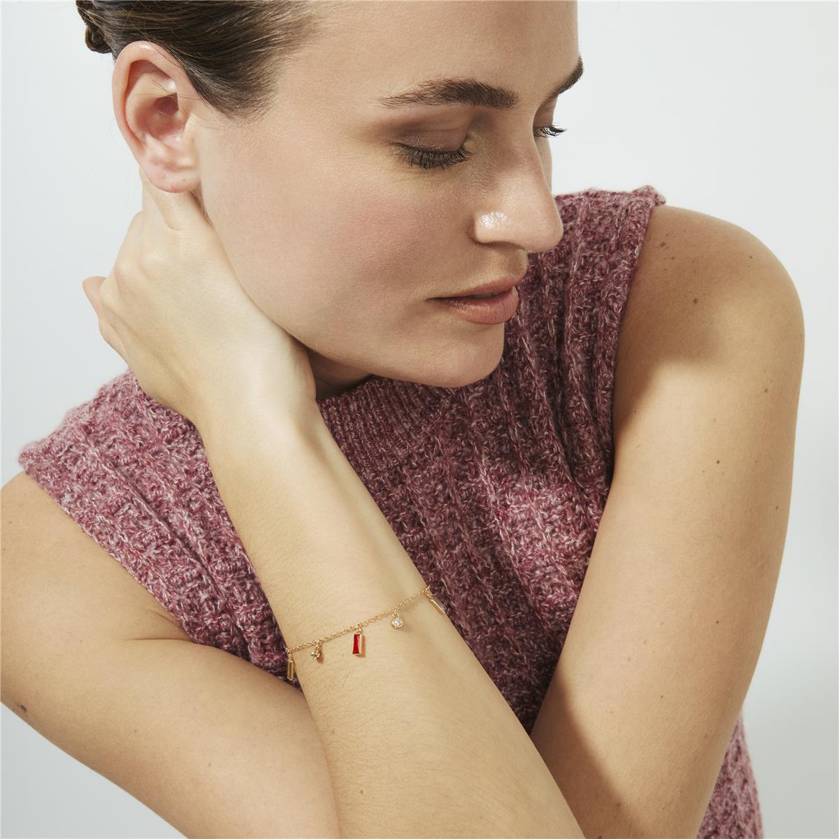 Multicolored Zircon Bracelet with 18k Yellow Gold Finish - Othly