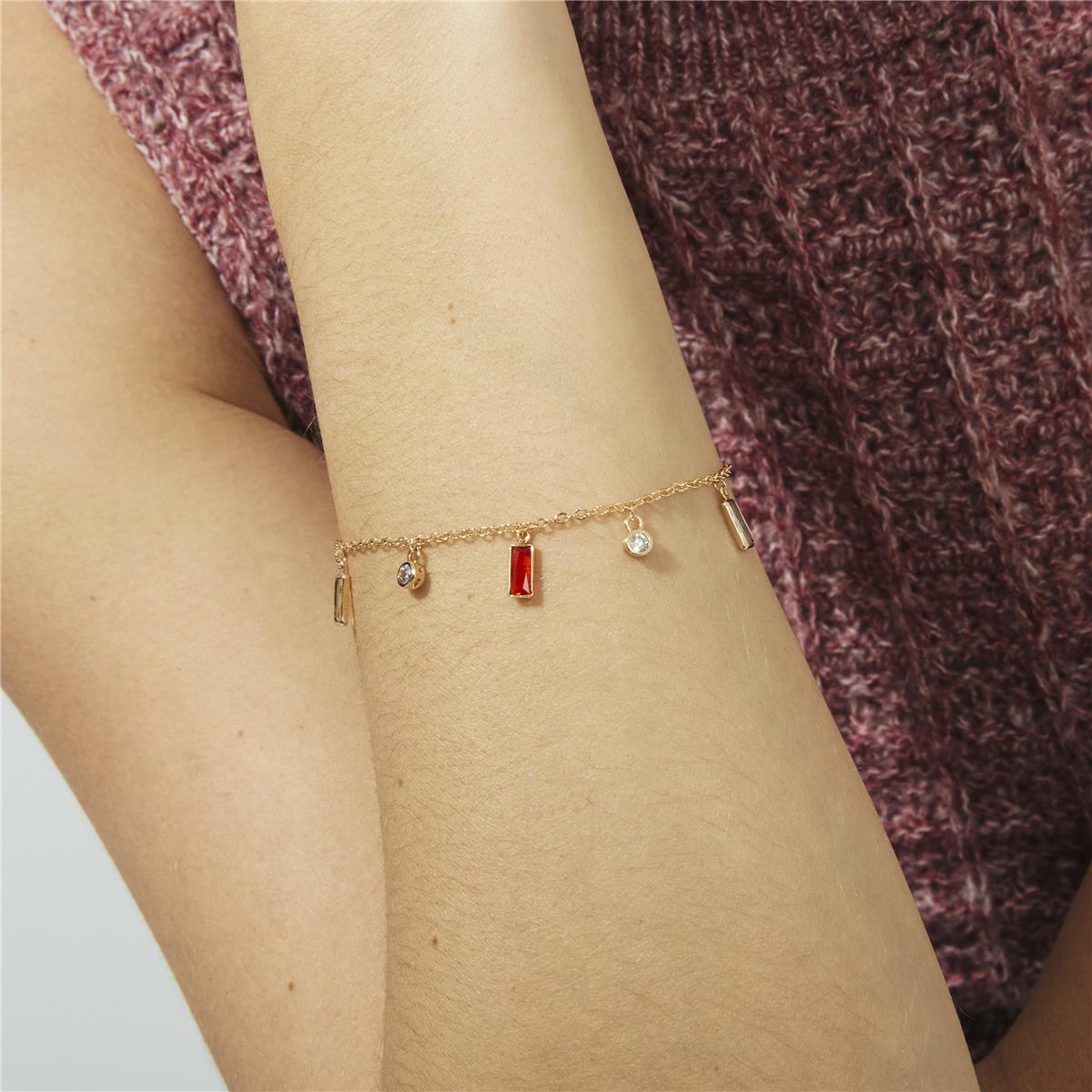 Multicolored Zircon Bracelet with 18k Yellow Gold Finish - Othly