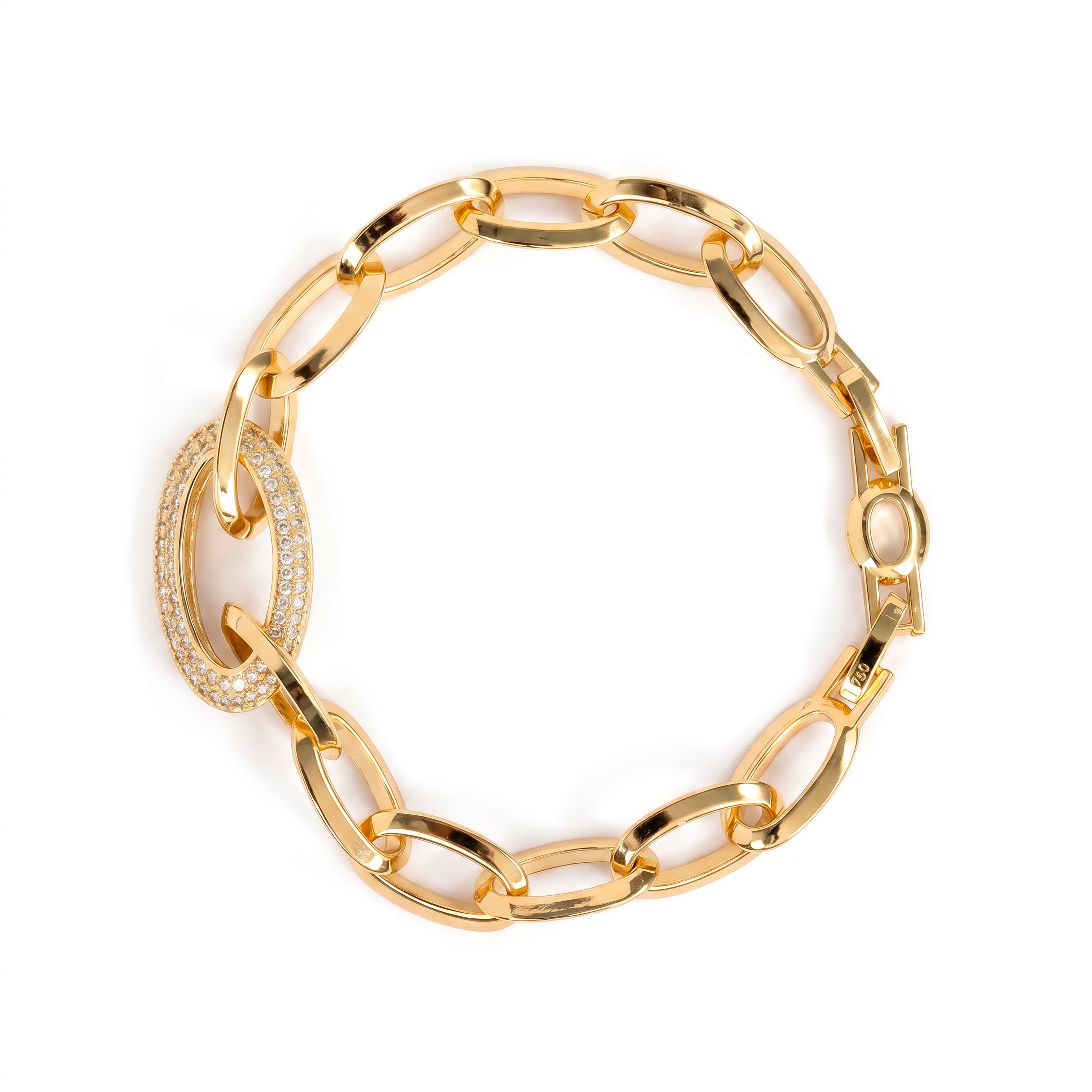 Pulseira Dave acabamento ouro amarelo 18k - Dave BRANCO