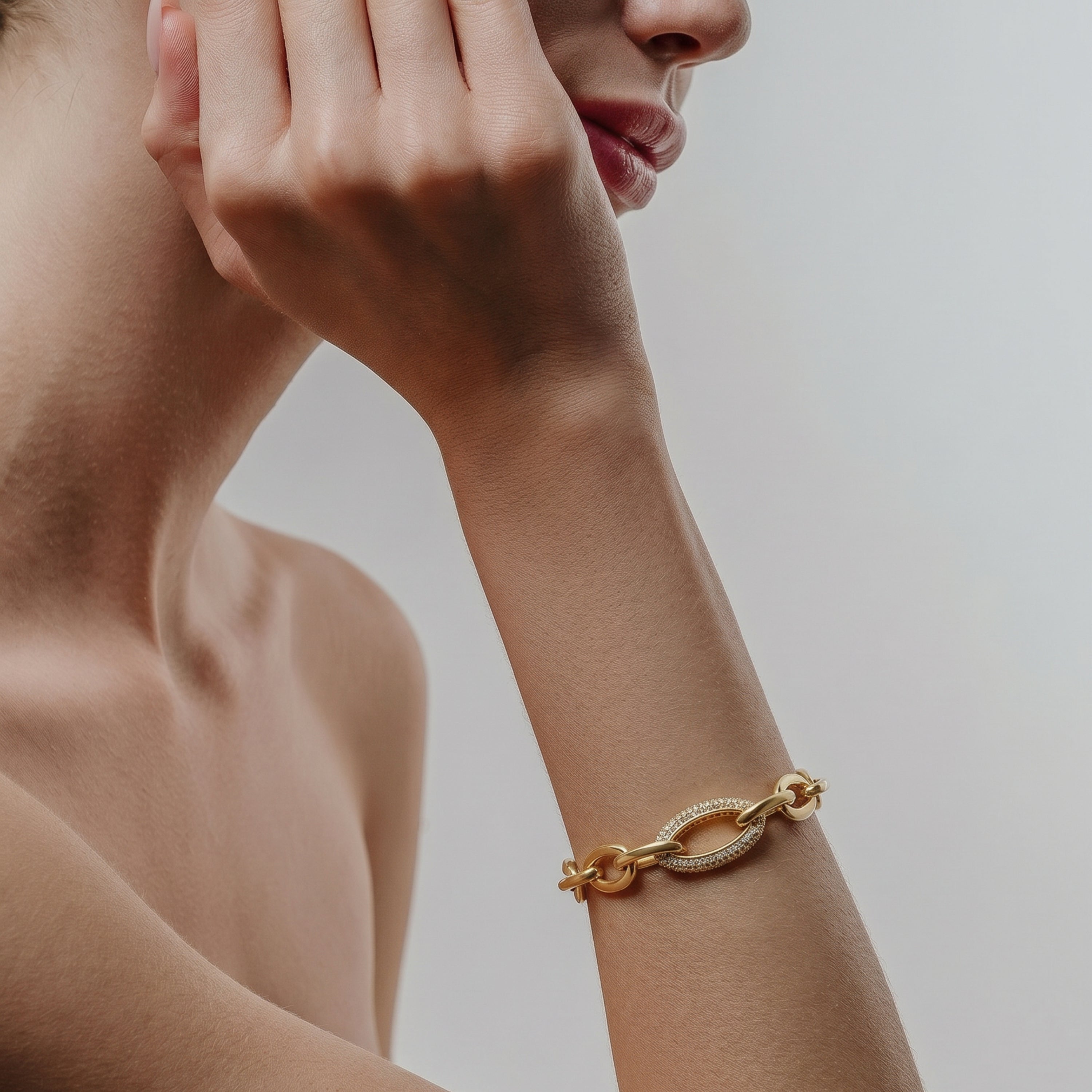 Pulseira Dave acabamento ouro amarelo 18k - Dave BRANCO