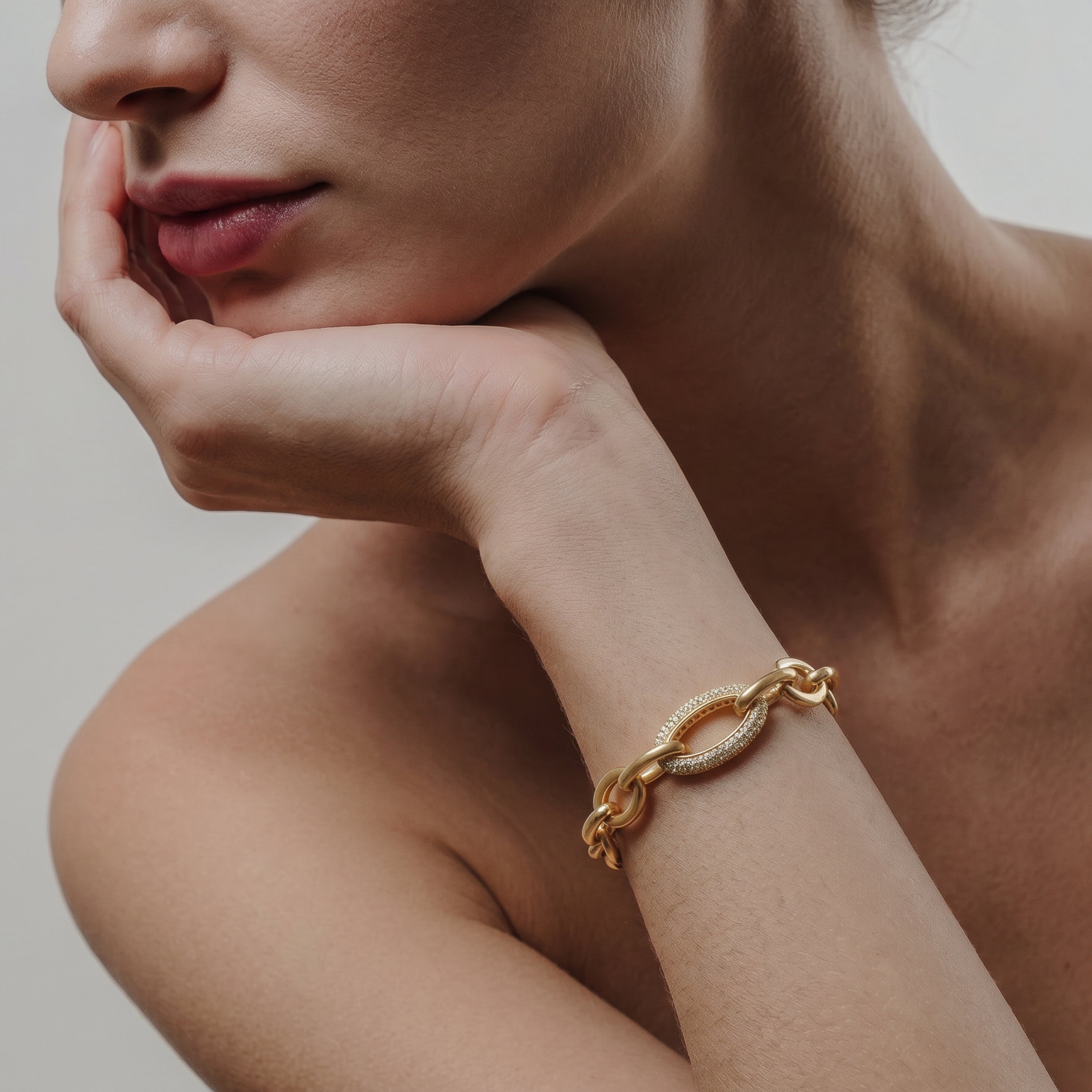 Pulseira Dave acabamento ouro amarelo 18k - Dave BRANCO