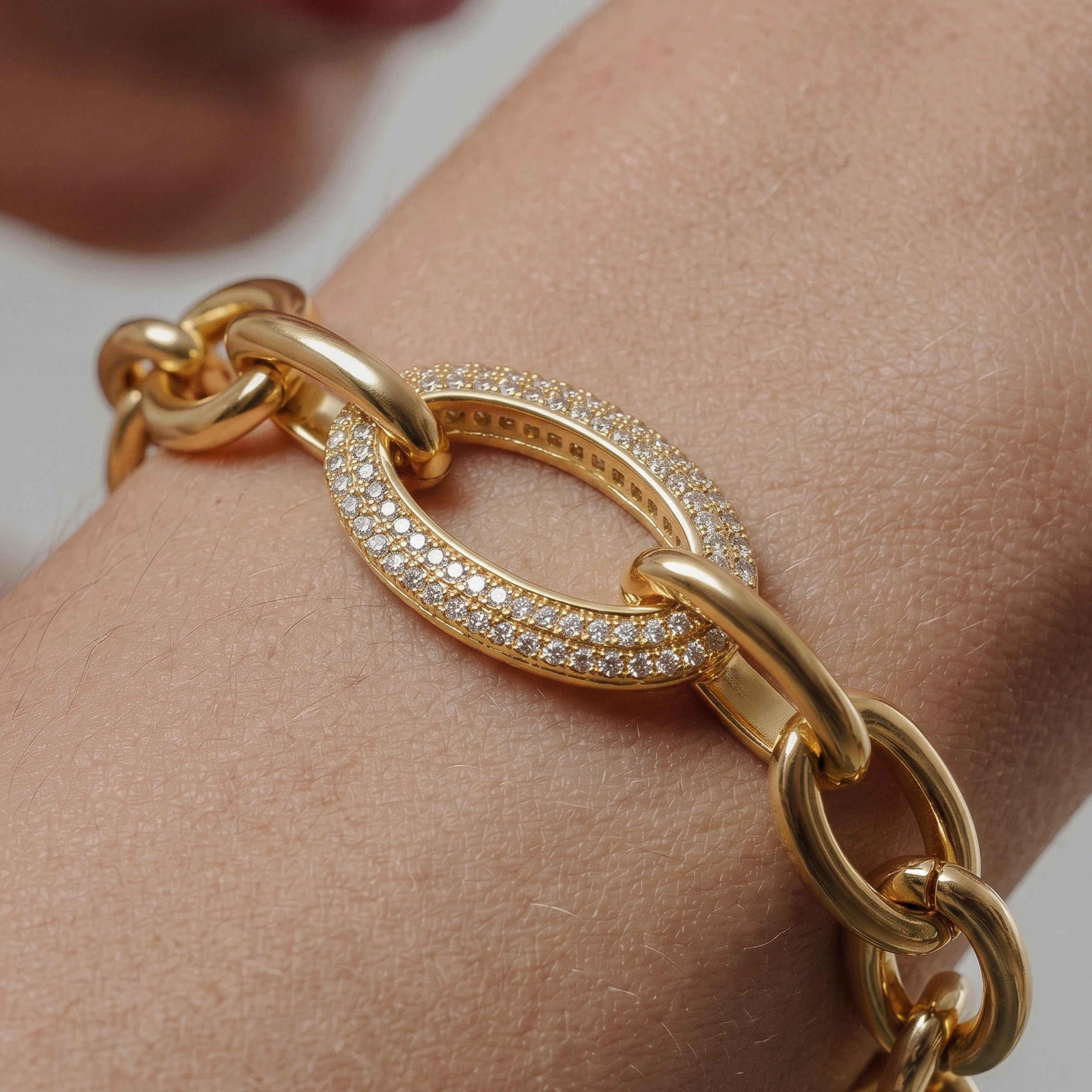 Pulseira Dave acabamento ouro amarelo 18k - Dave BRANCO