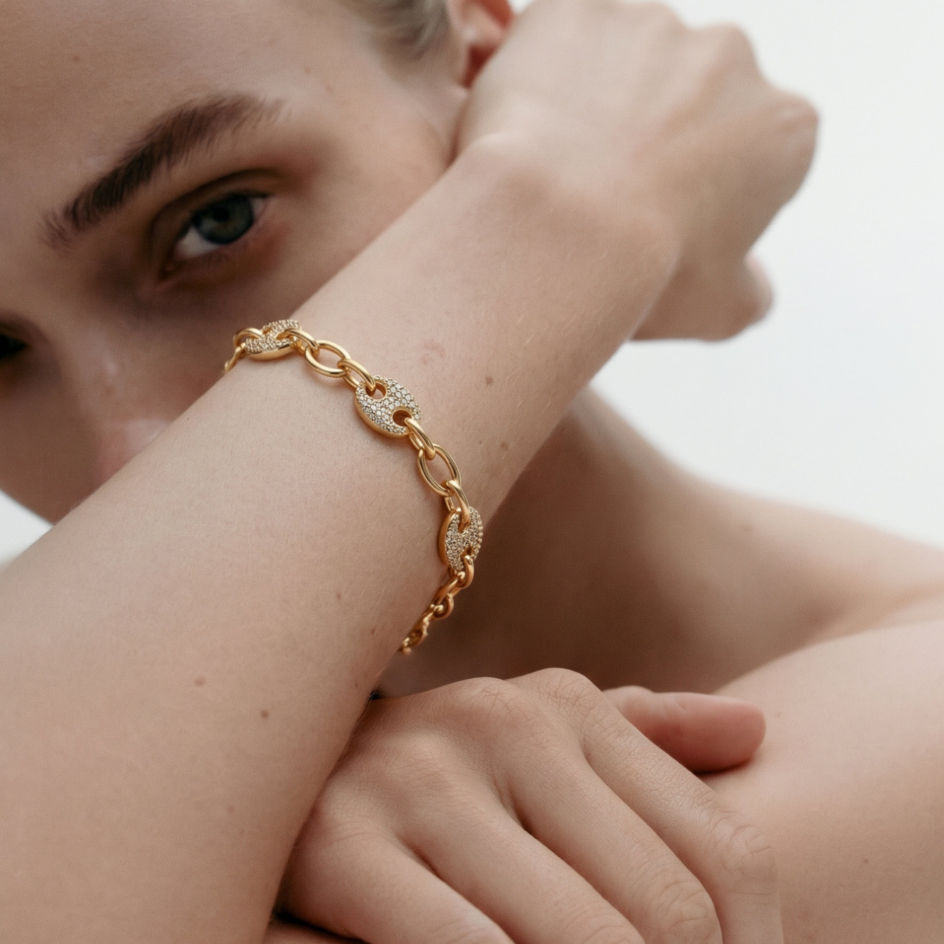 Pulsera Lilen 18k Gelbgold-Finish – Lilen WEISS