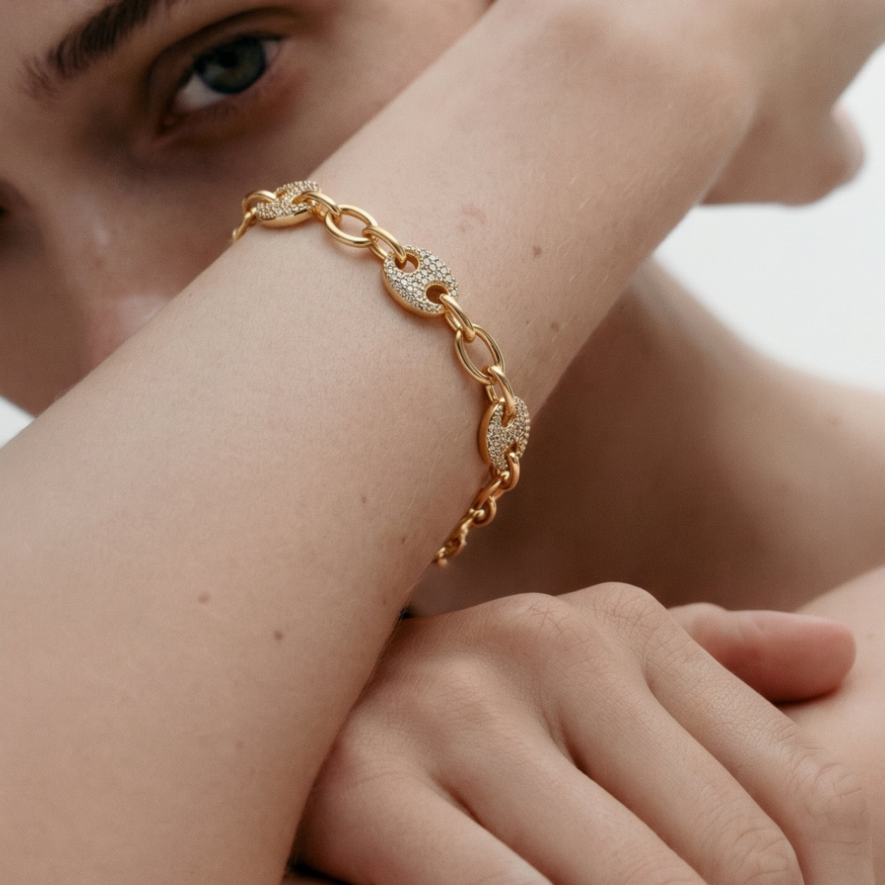 Pulsera Lilen 18k Gelbgold-Finish – Lilen WEISS
