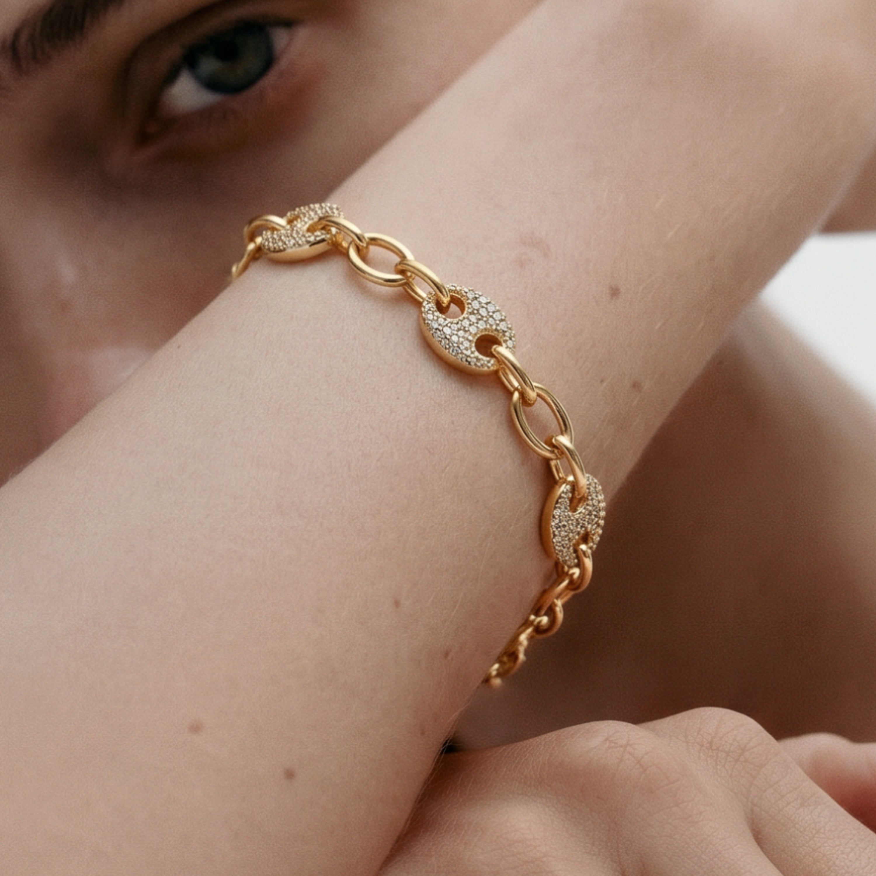 Pulsera Lilen 18k Gelbgold-Finish – Lilen WEISS
