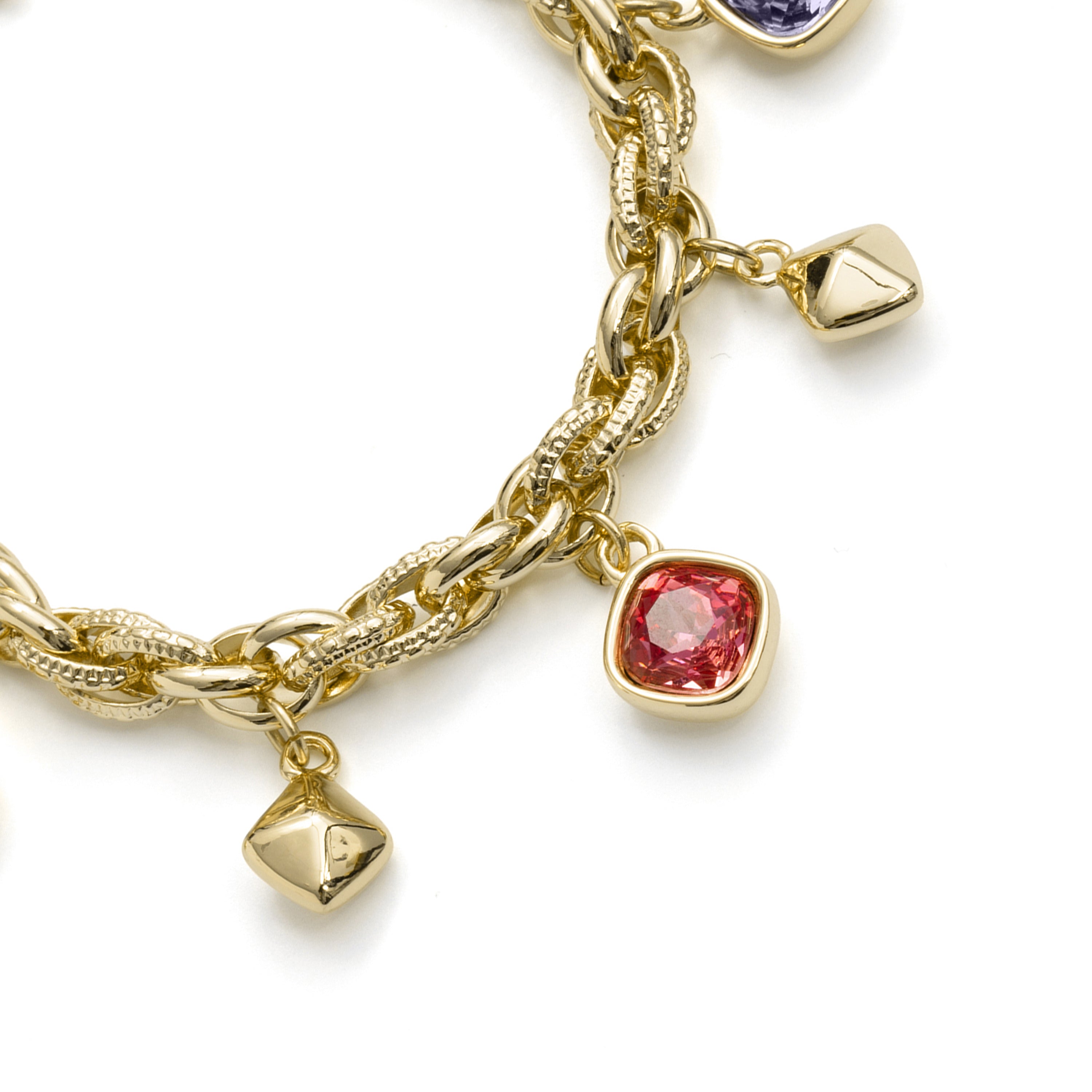 Bracelet en cristal multicolore avec finition en or jaune 18 carats – Moodab