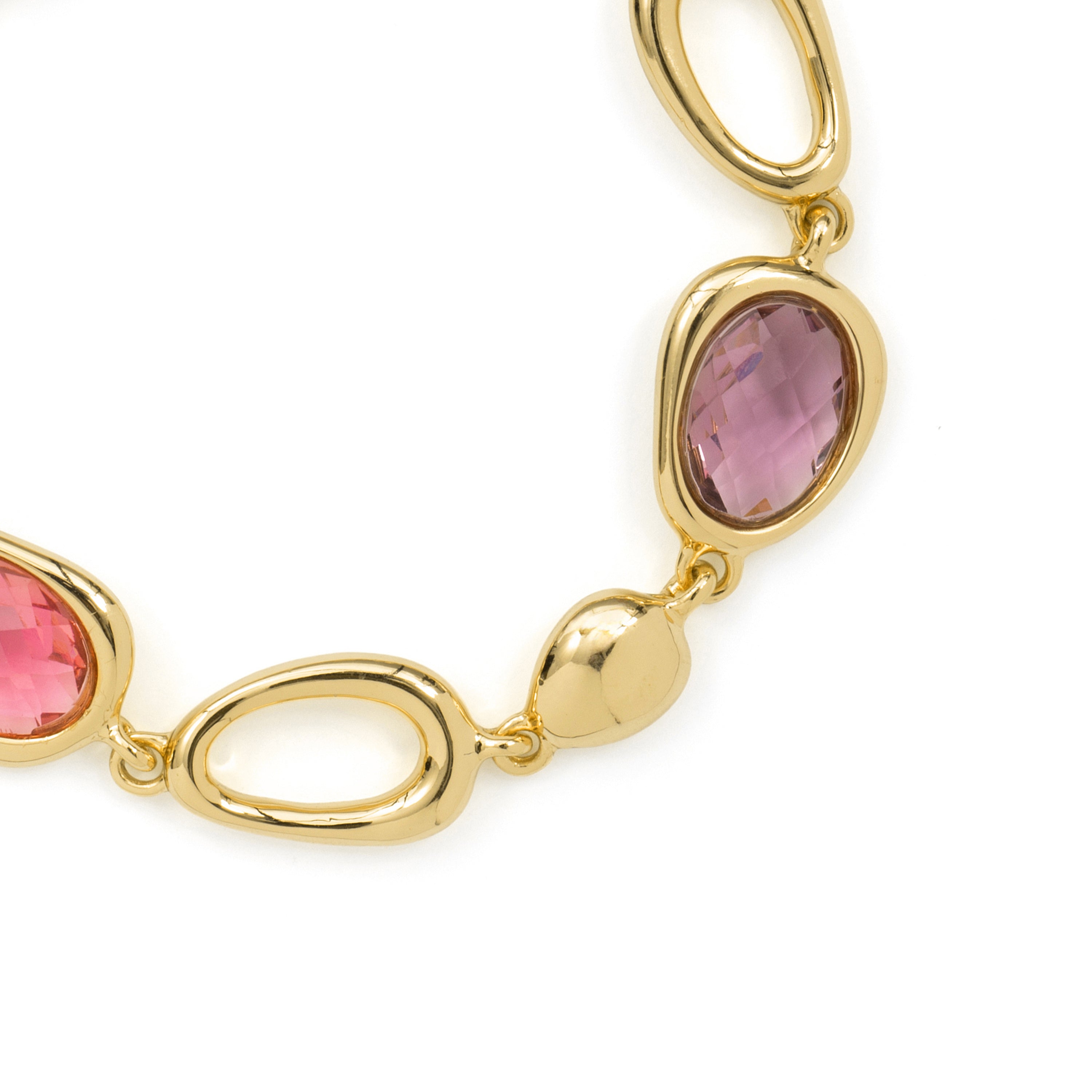 Bracciale in cristallo multicolore con finitura in oro giallo 18 carati - Rimya