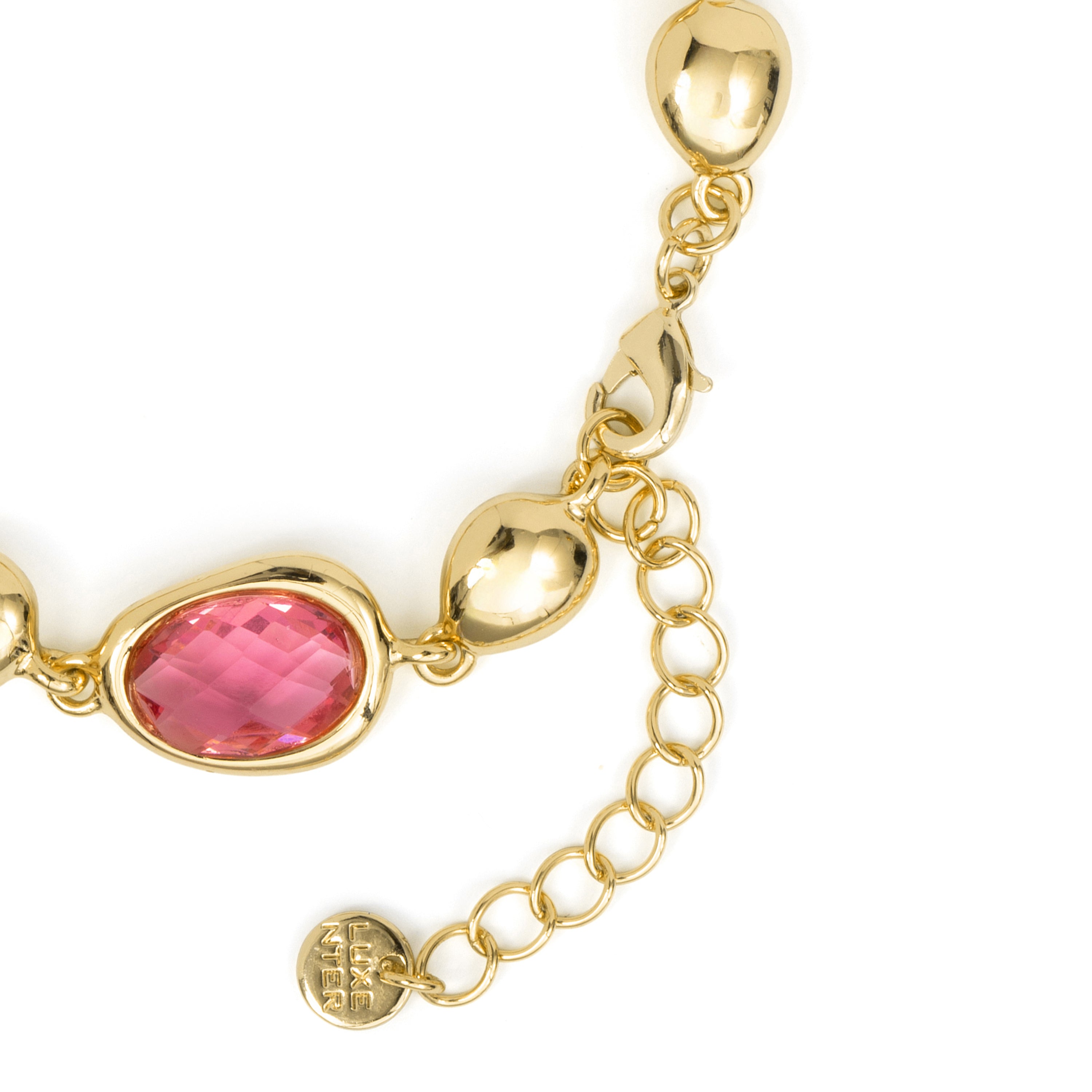 Bracciale in cristallo multicolore con finitura in oro giallo 18 carati - Rimya
