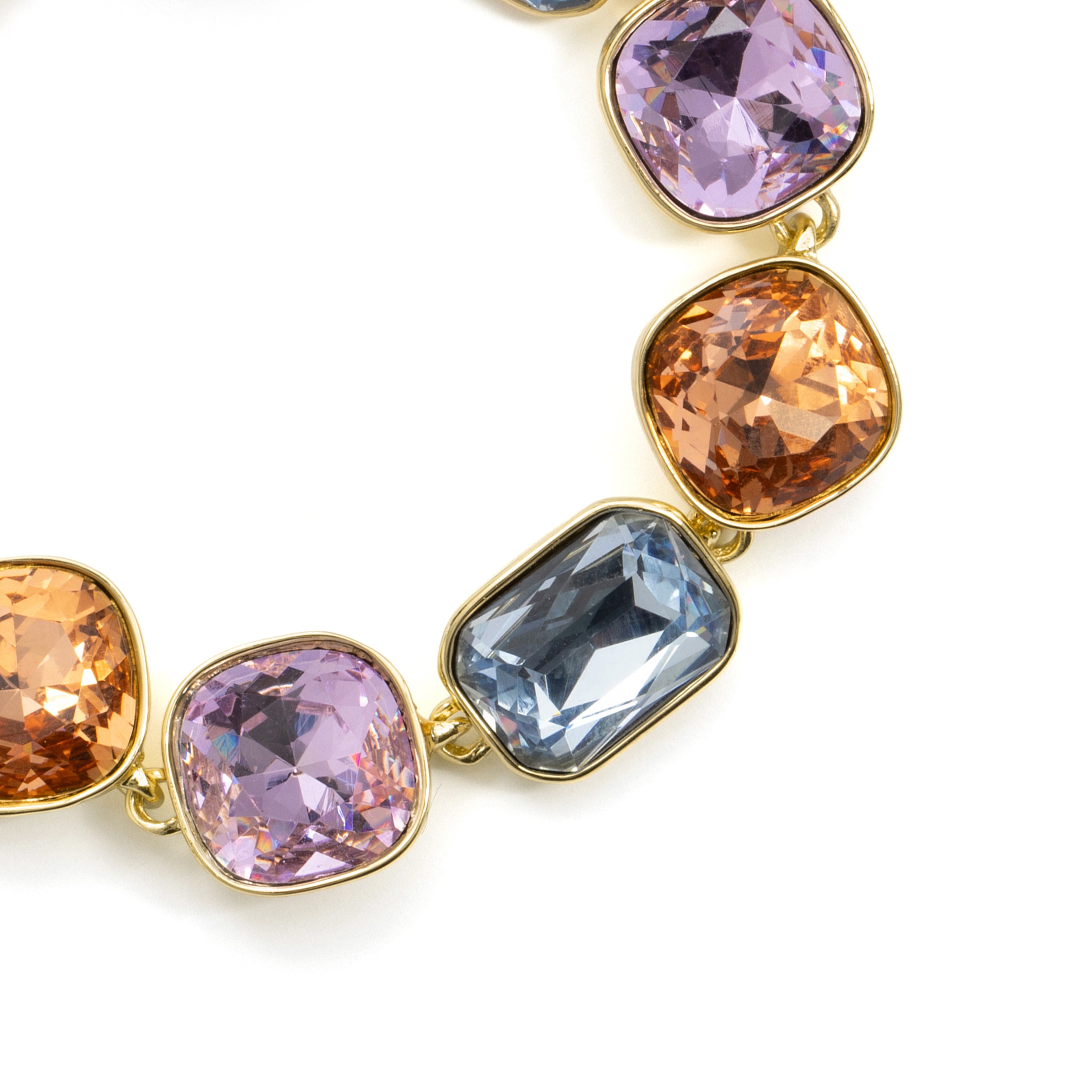 Pulseira de Cristal Multicolor com acabamento em ouro amarelo de 18k - Thiu