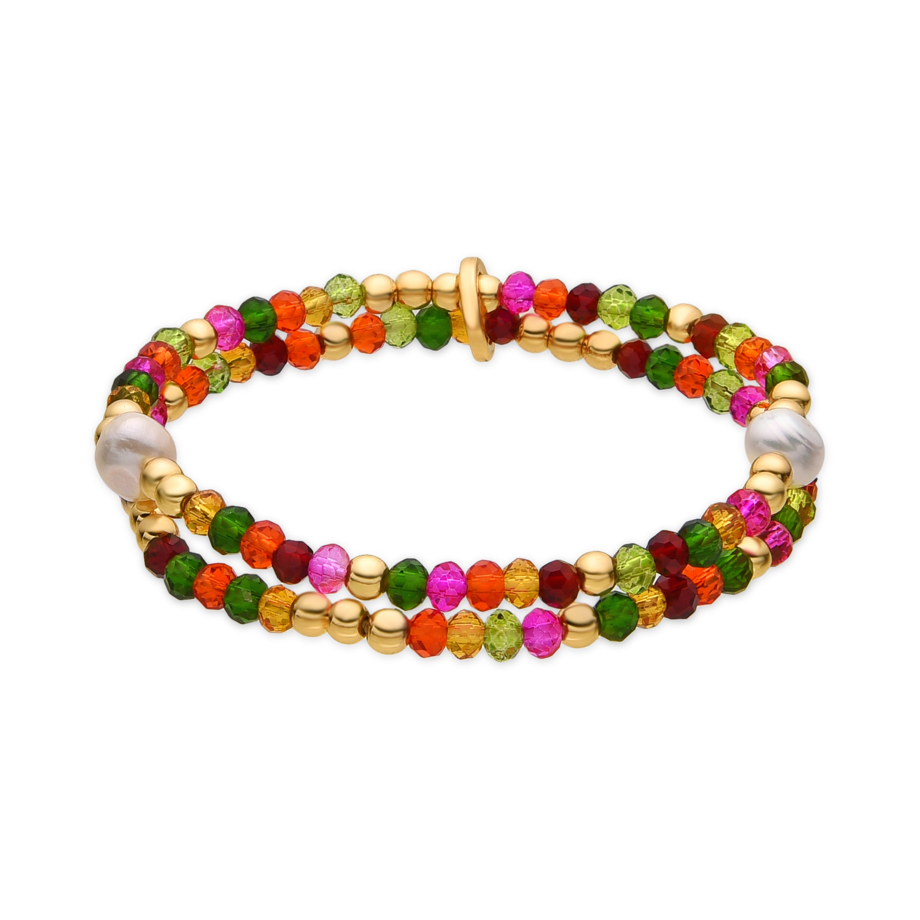 Bracelet with Pink Crystal gold finish 18k - Miota