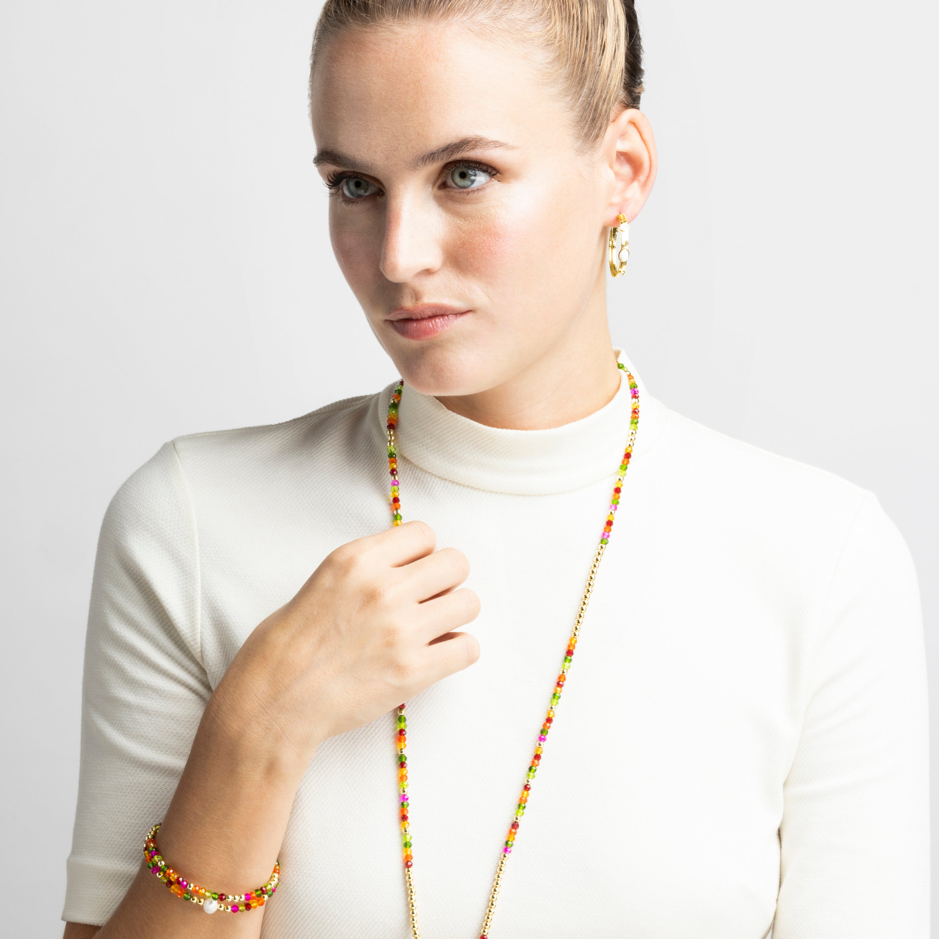 Bracelet with Pink Crystal gold finish 18k - Miota
