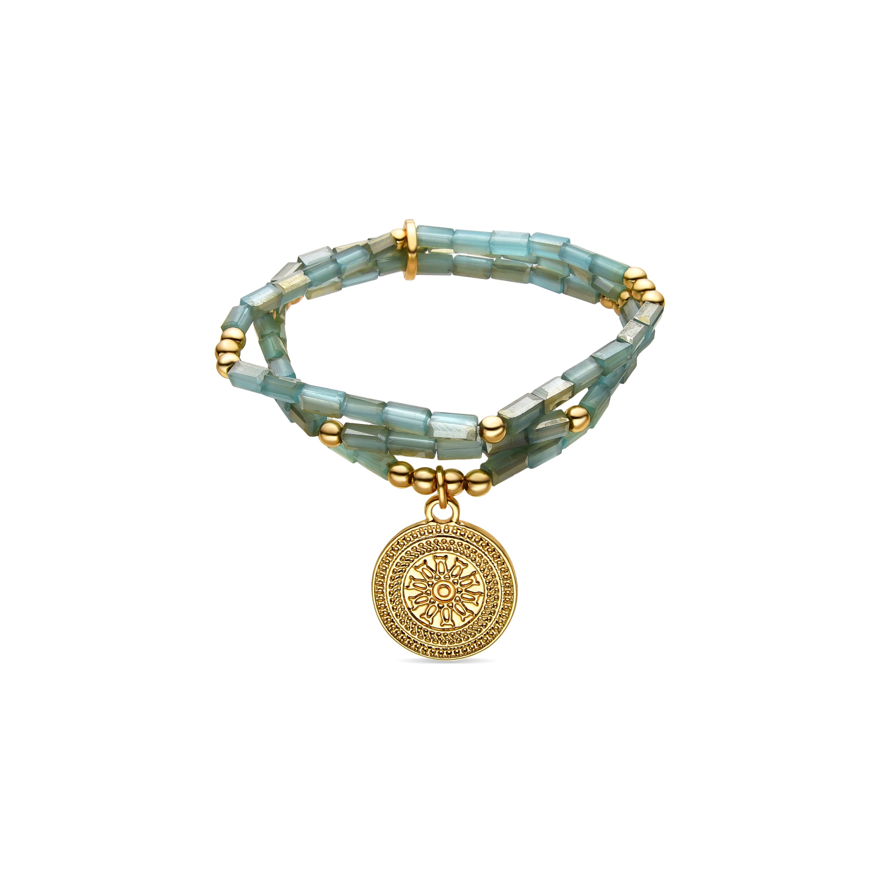 Bracciale con Cristallo Blu finitura oro 18k - Thyu