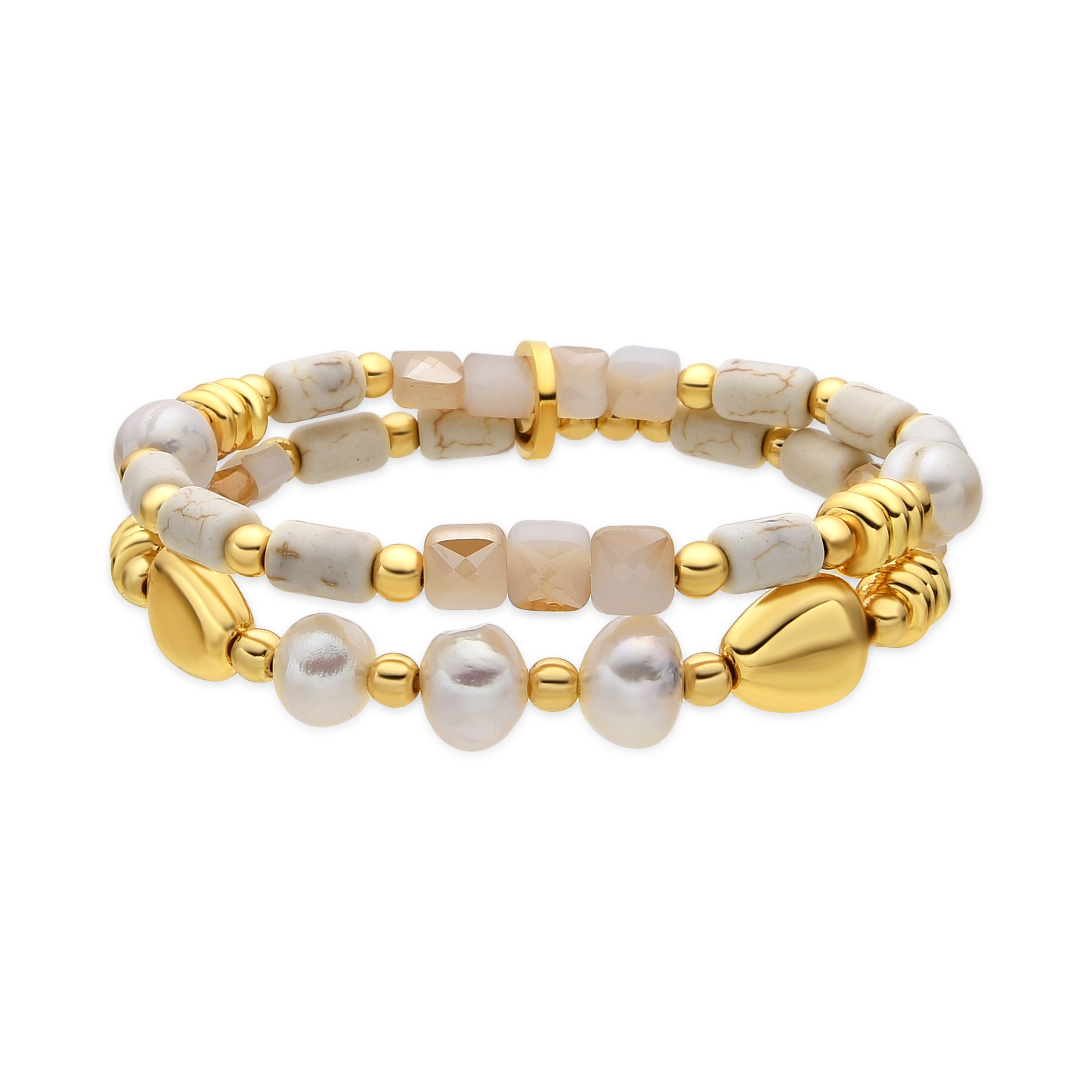 Pulsera acabado oro amarillo de 18k y Perla Blanca - Diriki