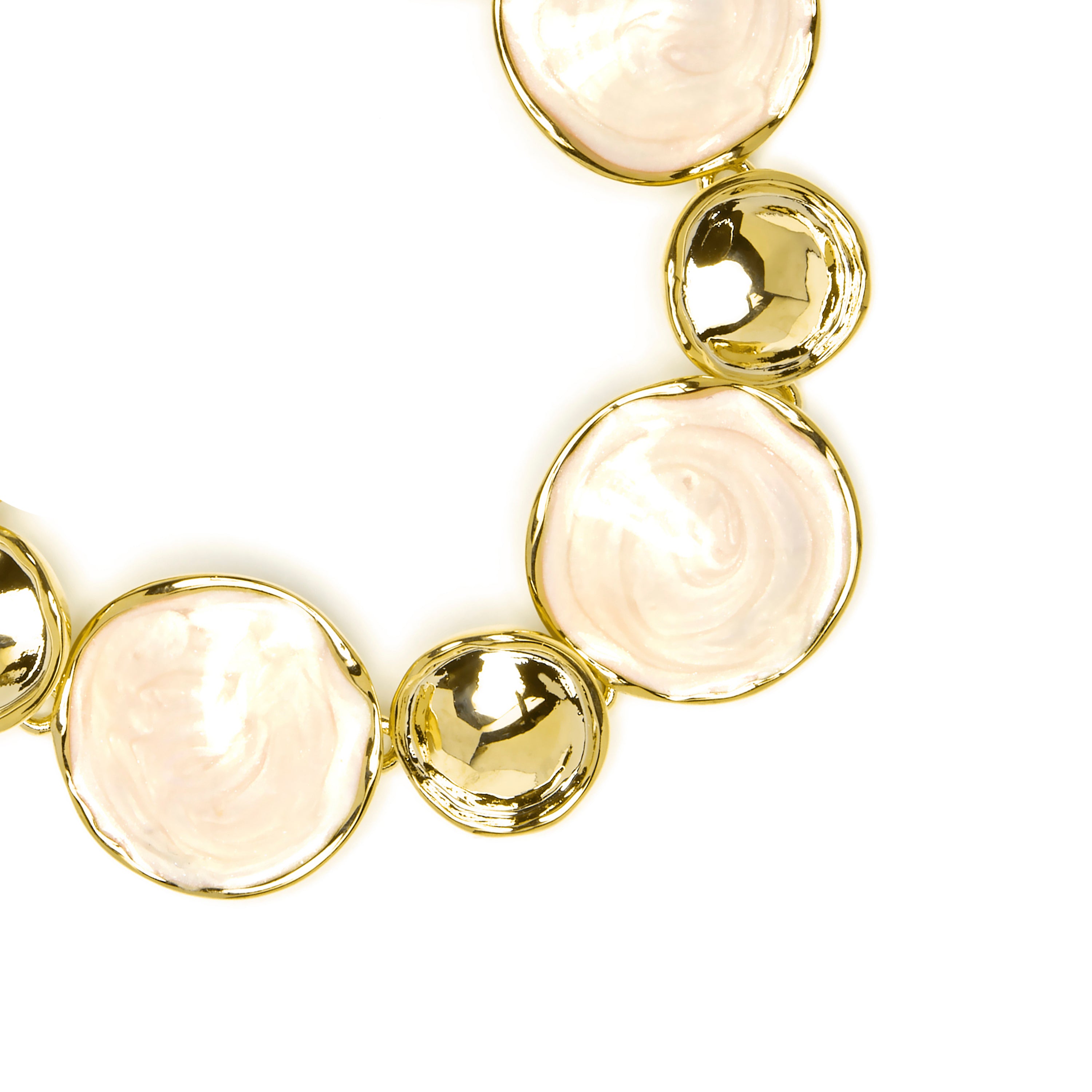 Armband mit 18k Gelbgold-Finish und weißem Lack - Huldio