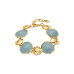 Pulsera Huldio de Lacado Azul acabado oro amarillo de 18k